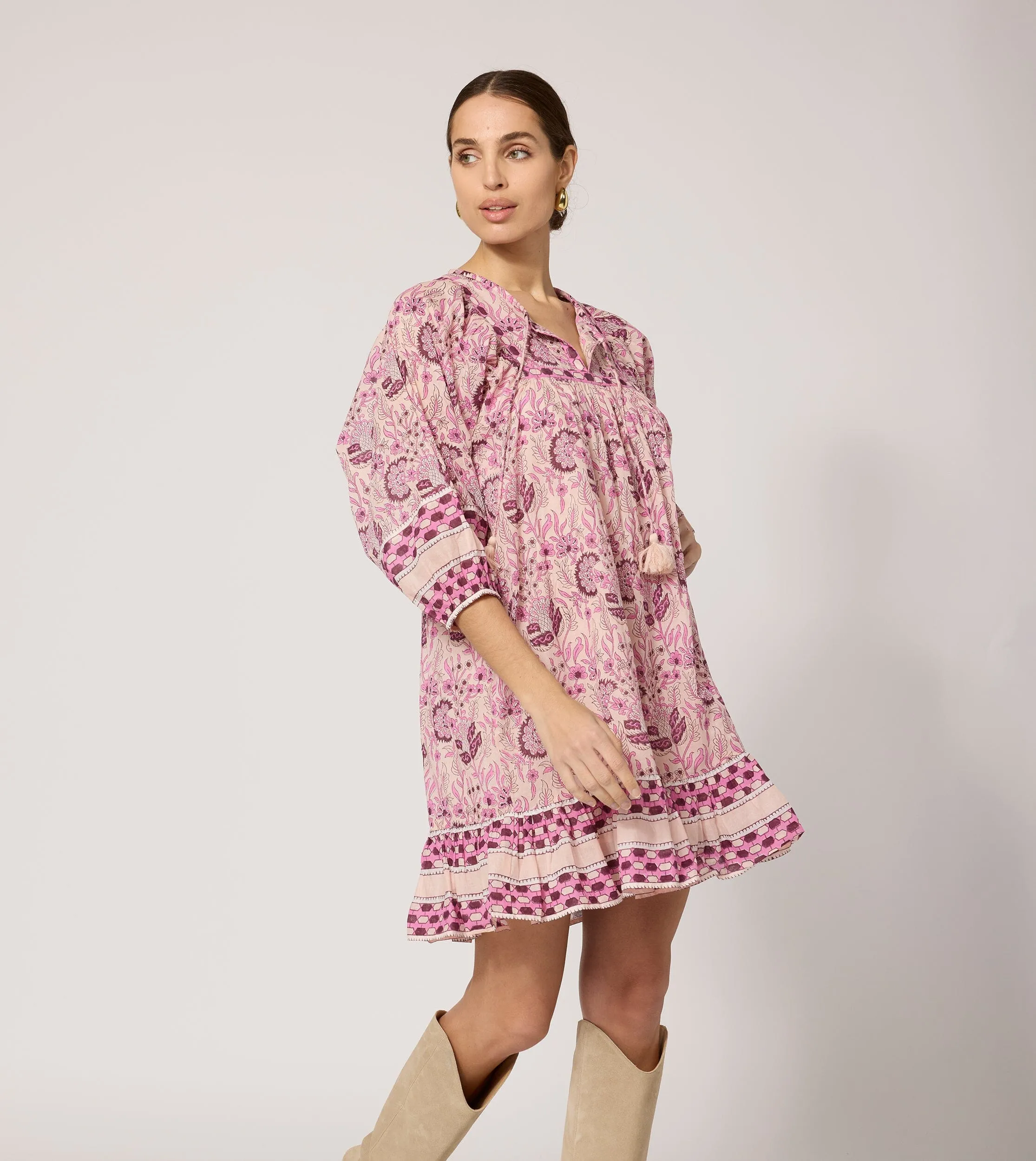 Magdalena Mini Dress | Vintage Rose sold by Cleobella product image thumbnail 4