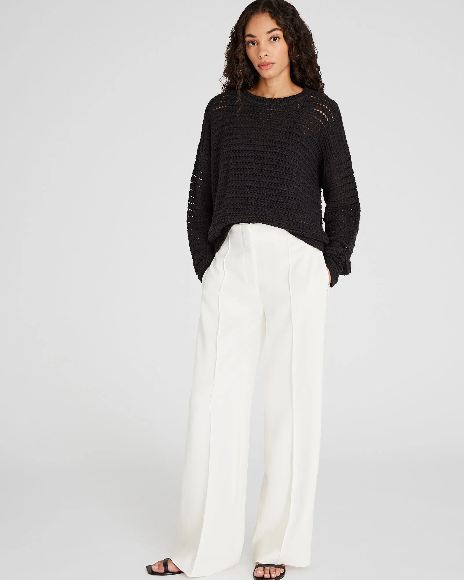 Mixed-Yarn Open-Stitch Sweater sold by Club Monaco product image thumbnail 4