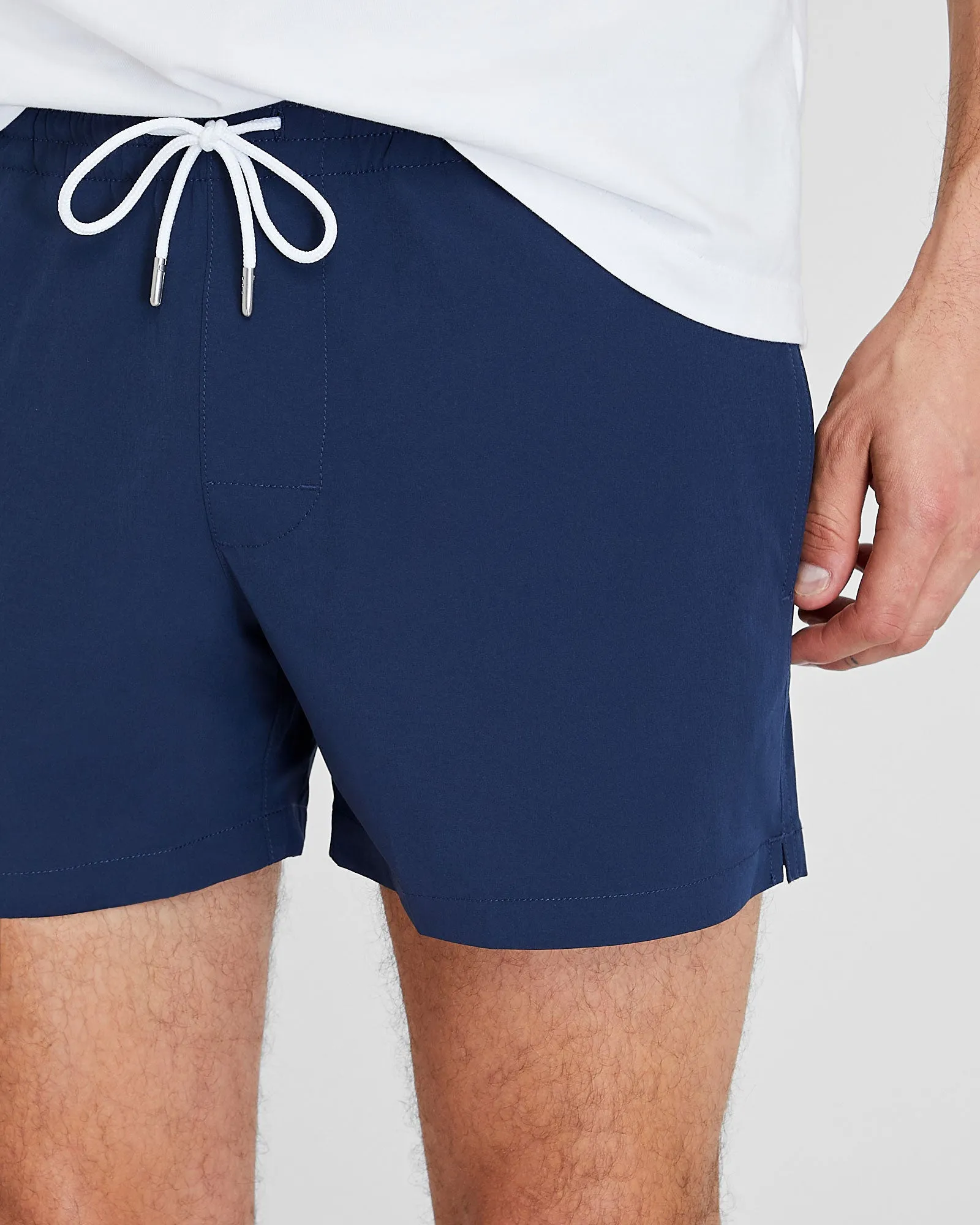 Arlen Solid 4" Swim Trunk sold by Club Monaco