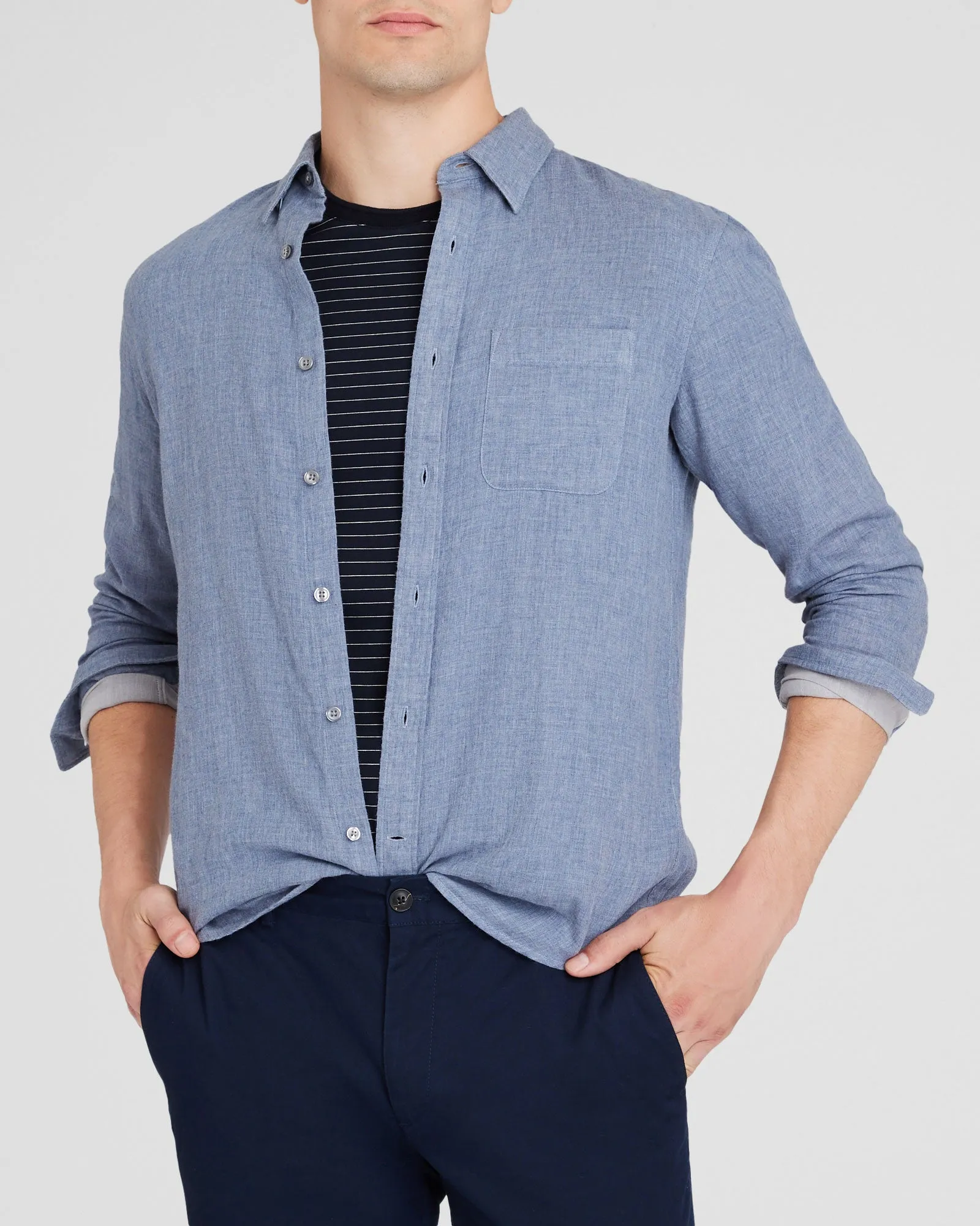 Lightweight Doubleface Long-Sleeve Shirt sold by Club Monaco product image thumbnail 5