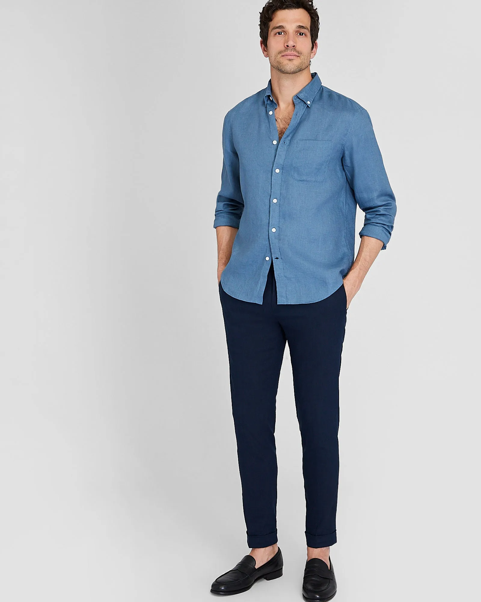 Long-Sleeve Solid Linen Shirt sold by Club Monaco product image thumbnail 4
