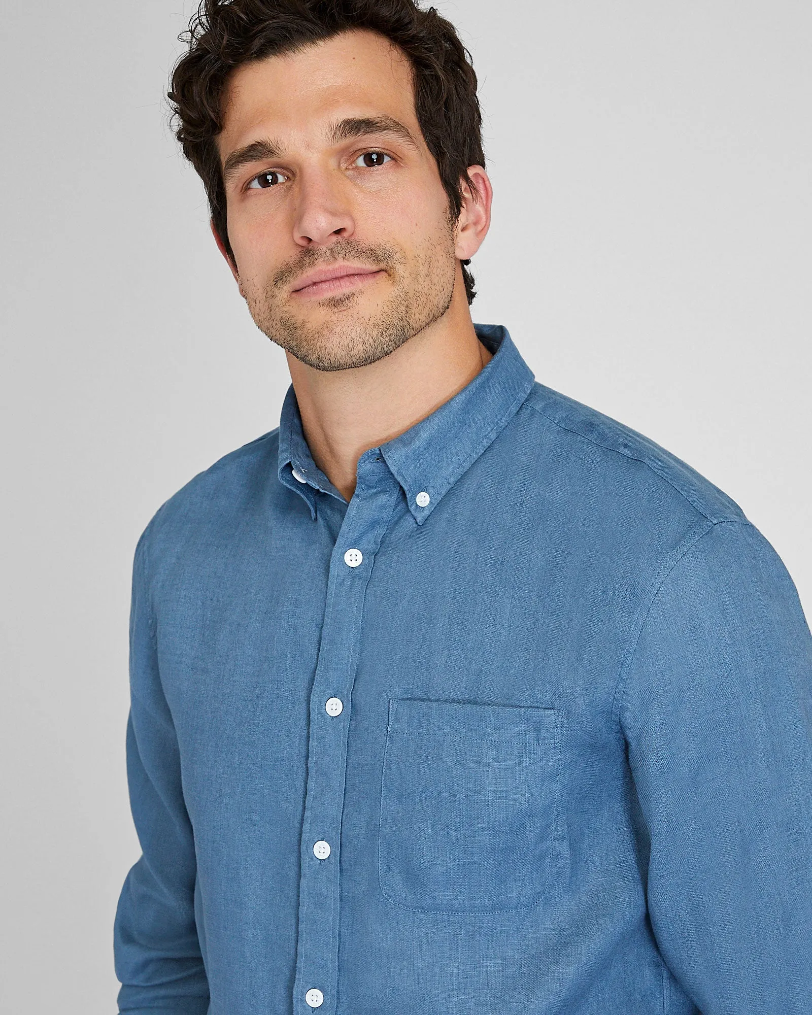 Long-Sleeve Solid Linen Shirt sold by Club Monaco product image thumbnail 2