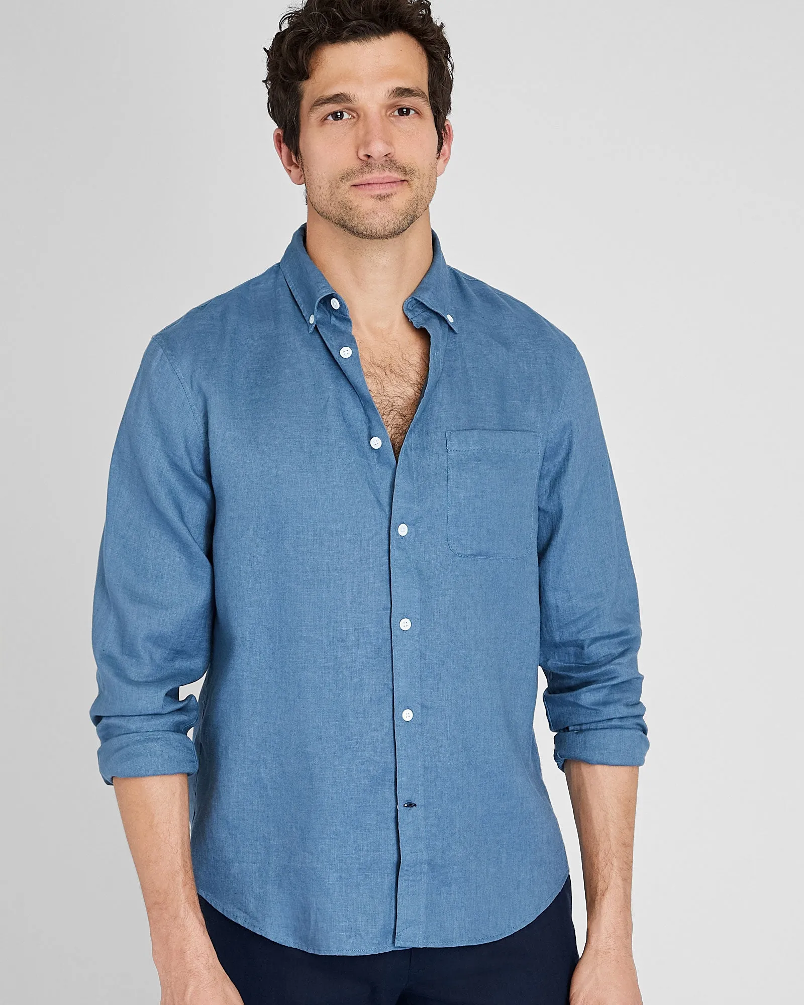 Long-Sleeve Solid Linen Shirt sold by Club Monaco