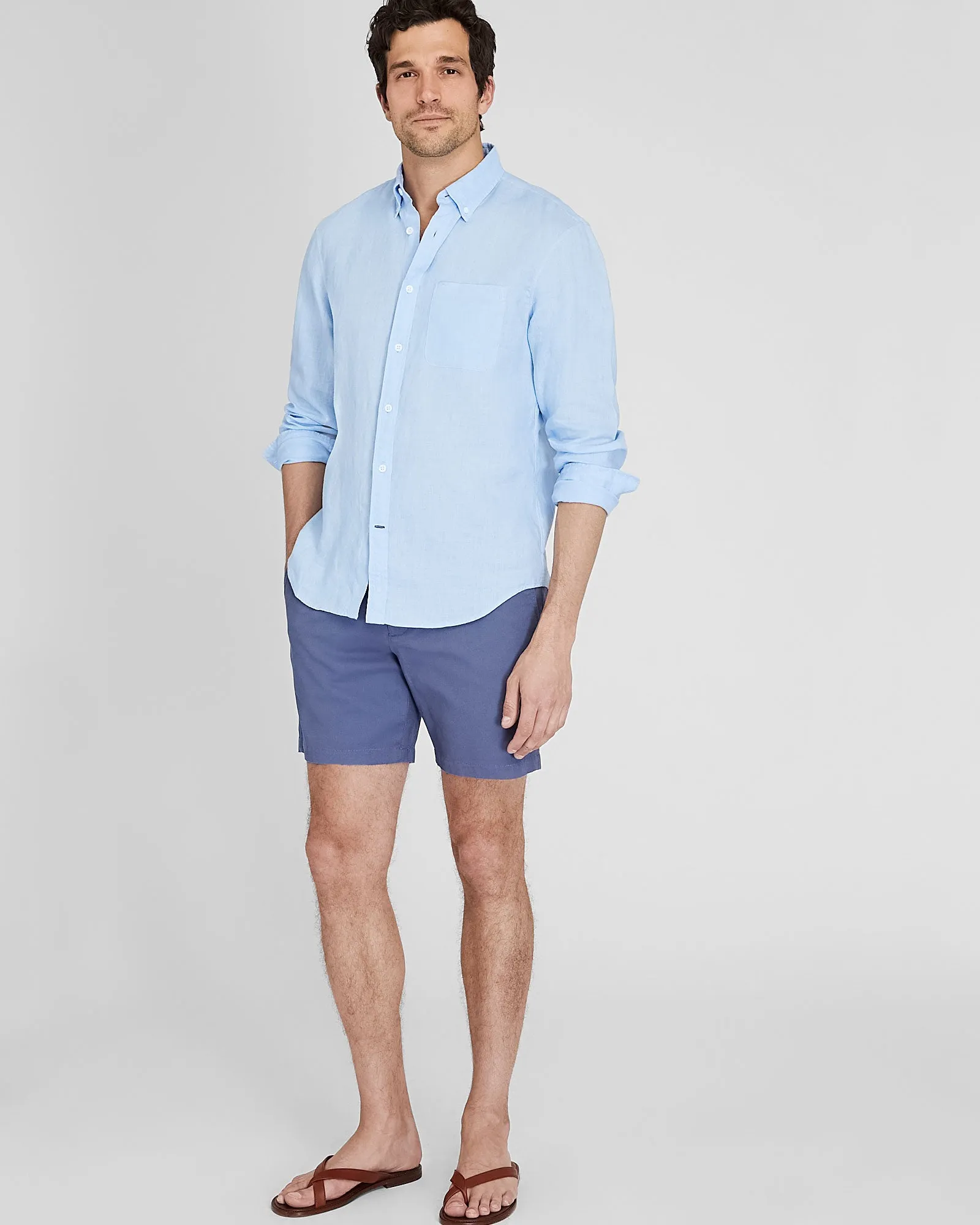 Long-Sleeve Solid Linen Shirt sold by Club Monaco product image thumbnail 5