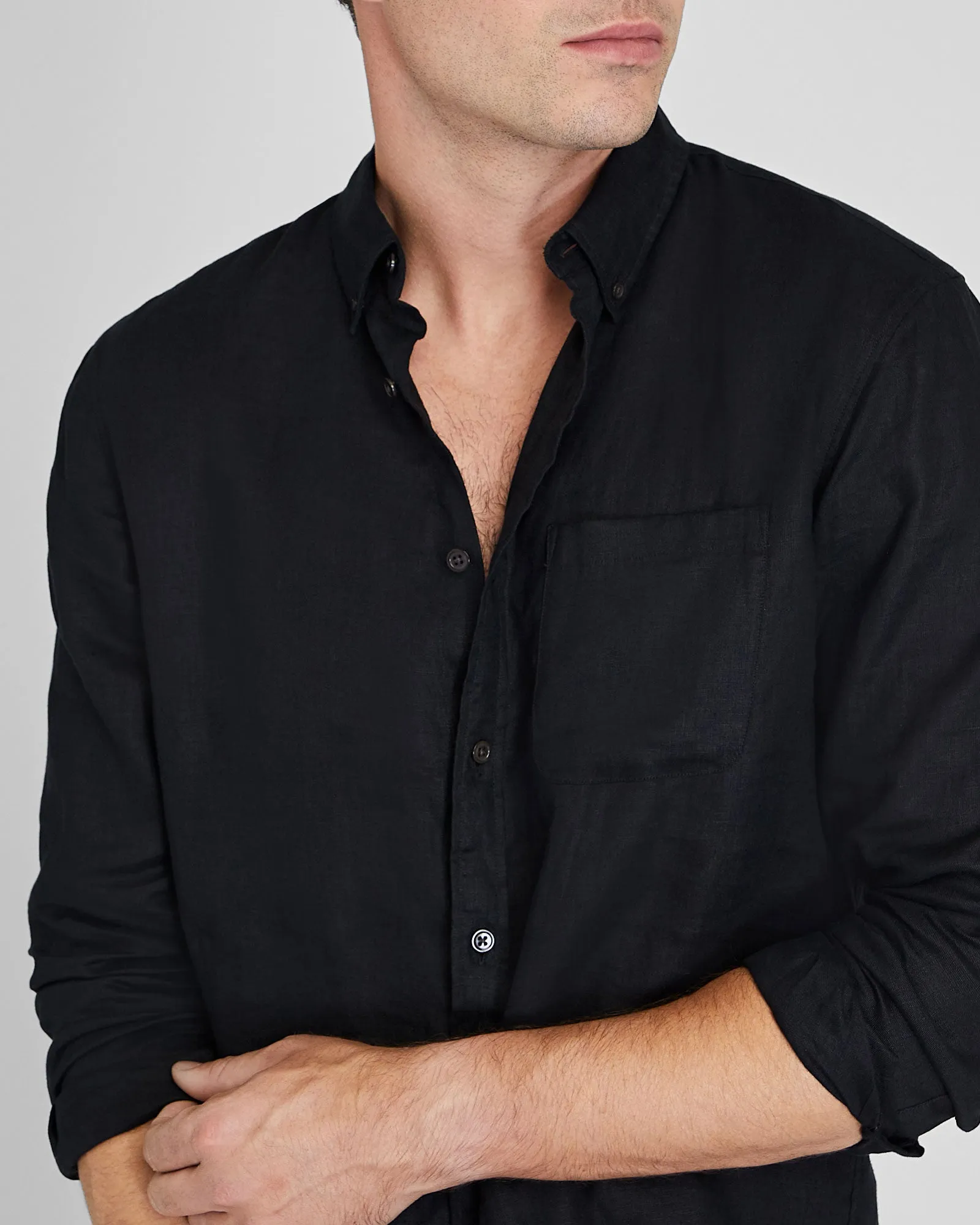 Long-Sleeve Solid Linen Shirt sold by Club Monaco product image thumbnail 2