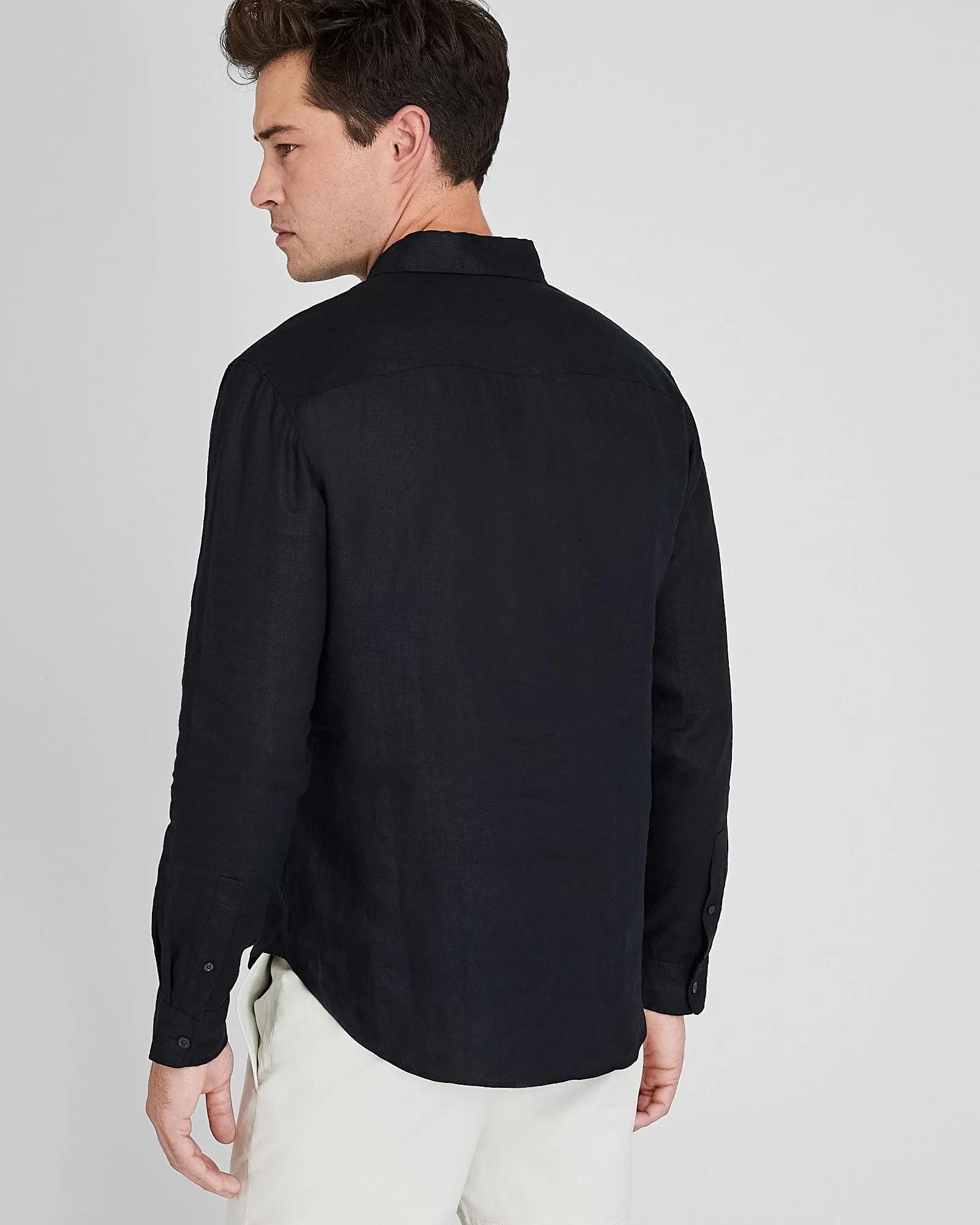 Long-Sleeve Solid Linen Shirt sold by Club Monaco product image thumbnail 3