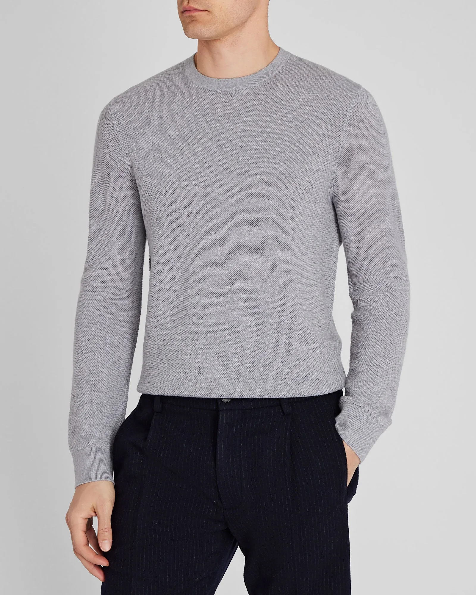 Wool Long-Sleeve Stitch Crew sold by Club Monaco