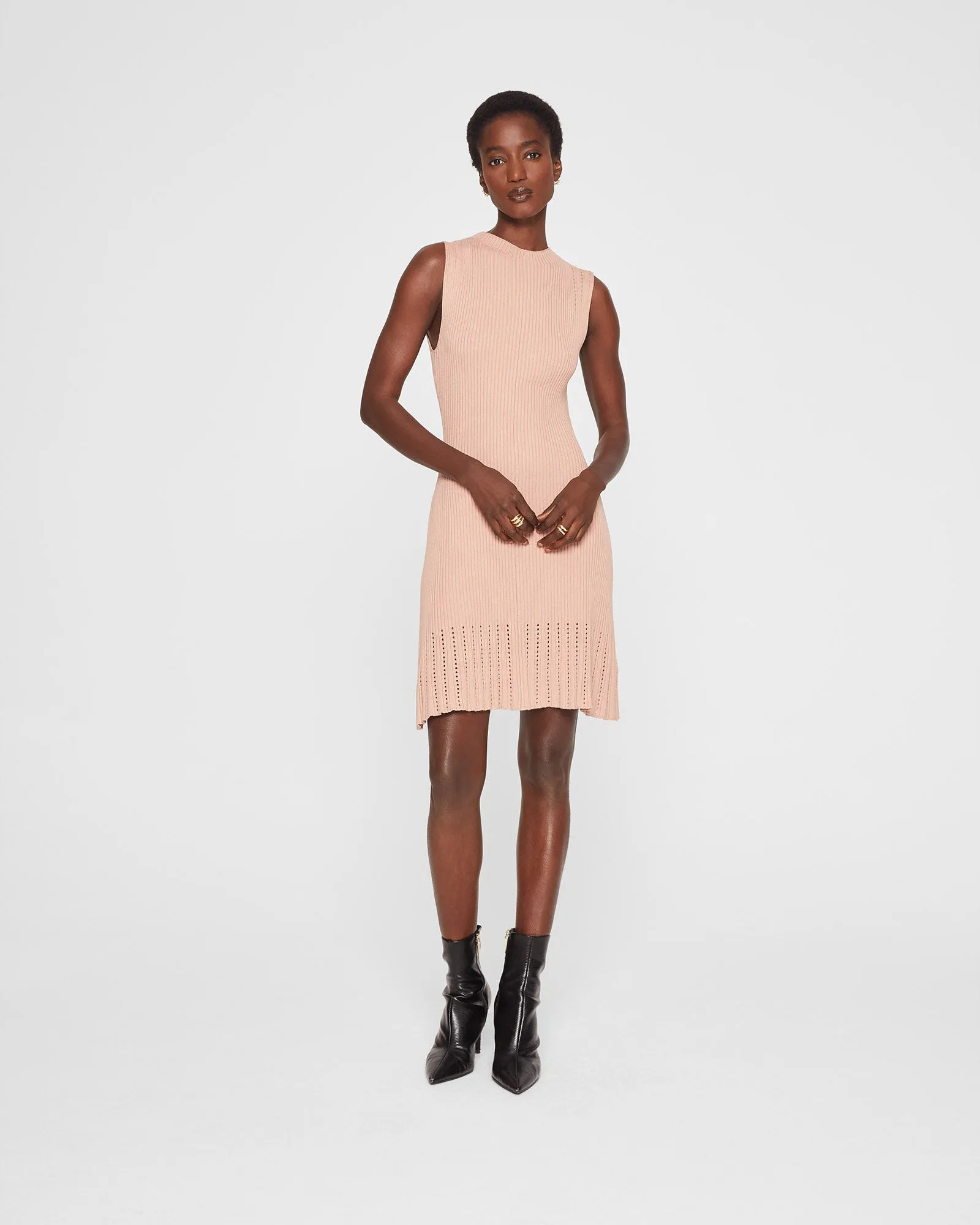 Sleeveless Ribbed Pointelle Dress sold by Club Monaco product image thumbnail 5