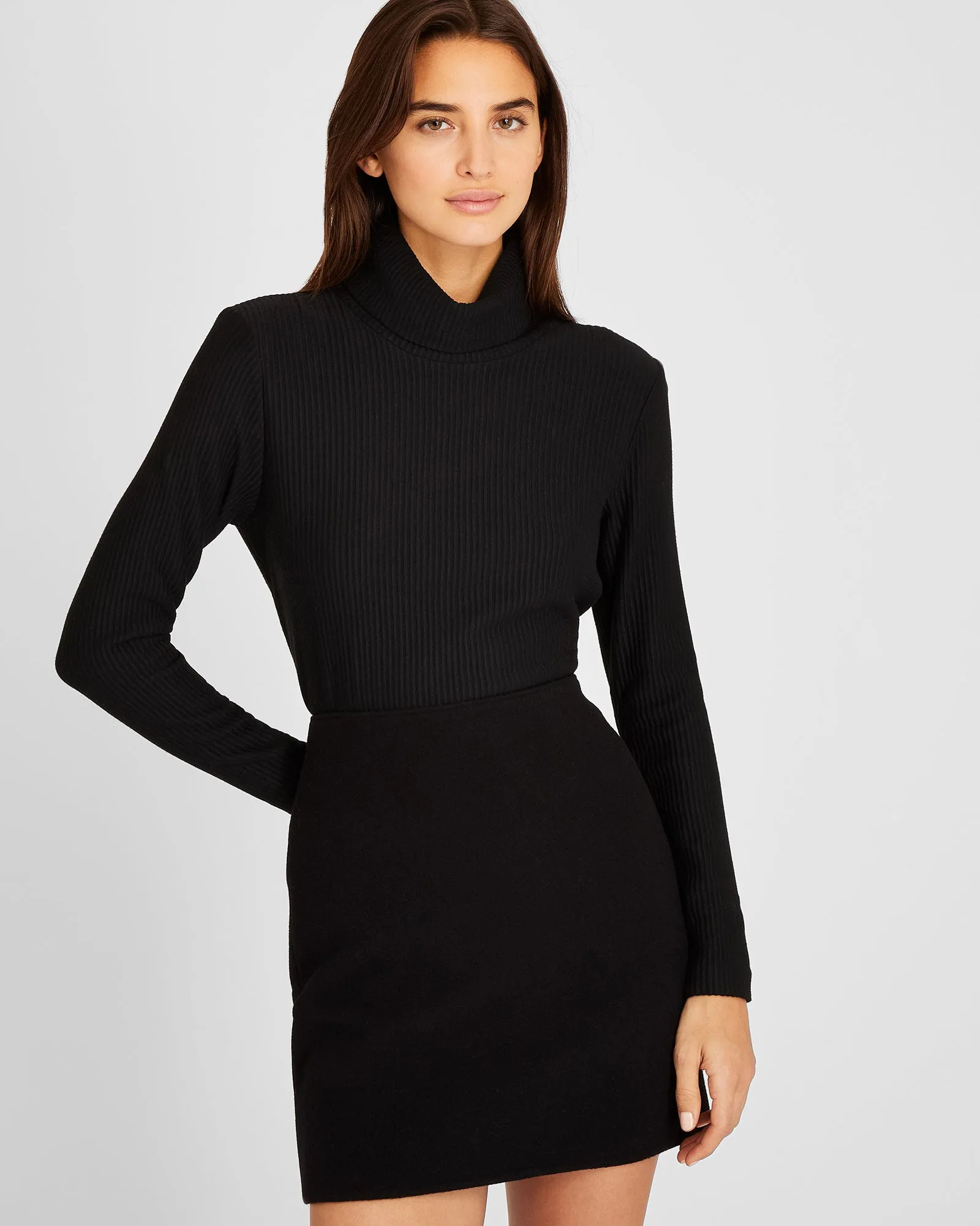 Meredy Rib-Knit Turtleneck Top sold by Club Monaco