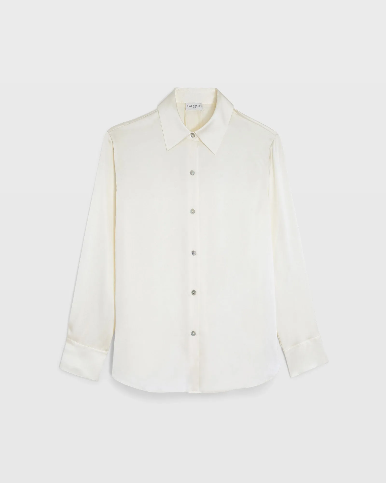 Silk Charmeuse Button-Down Shirt sold by Club Monaco product image thumbnail 5