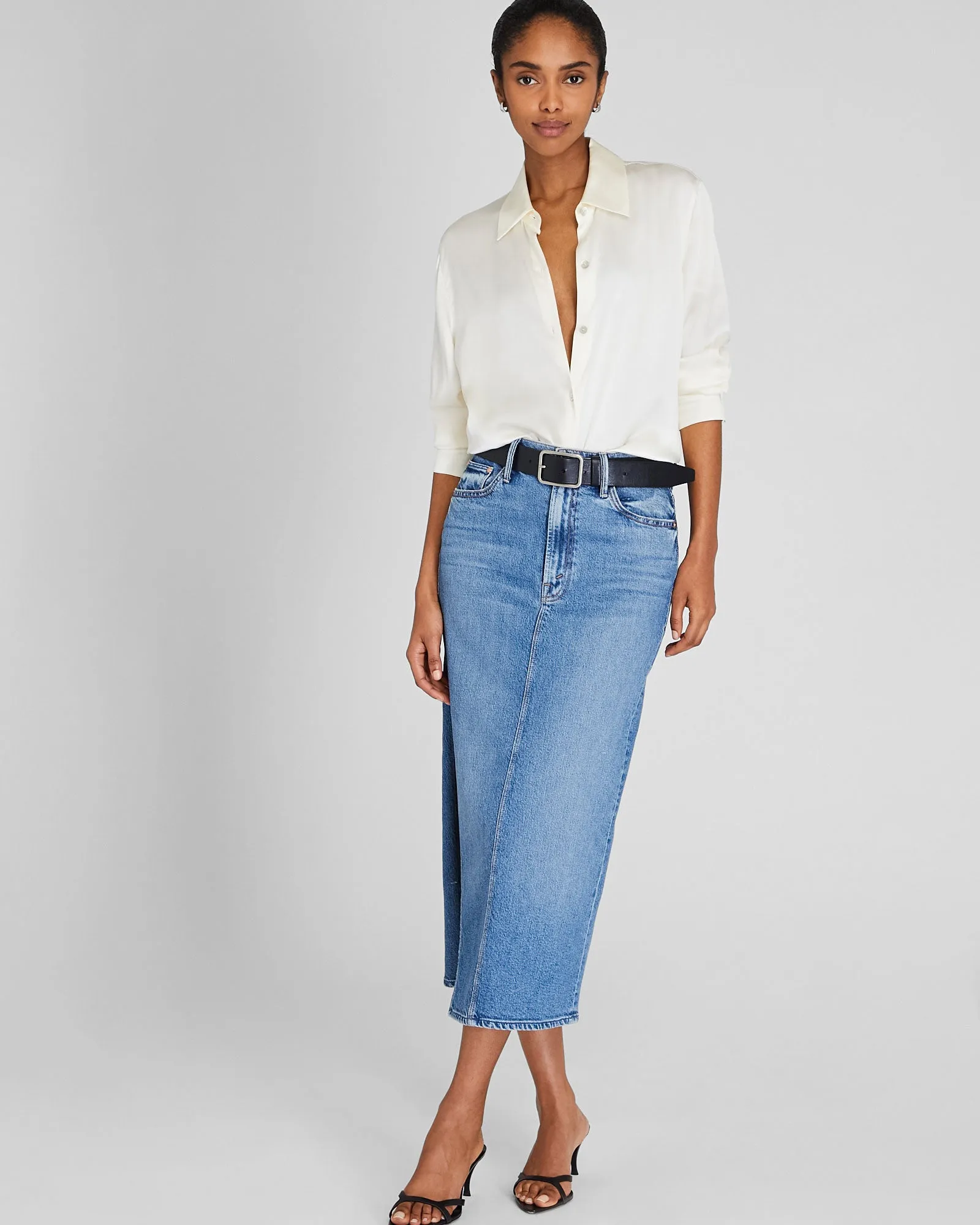 Silk Charmeuse Button-Down Shirt sold by Club Monaco product image thumbnail 2