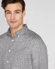 Long Sleeve Tile Print Linen Button Down Shirt sold by Club Monaco