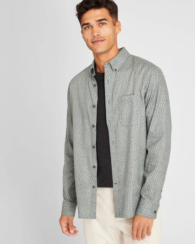 Long-Sleeve Textured Print Poplin Shirt sold by Club Monaco