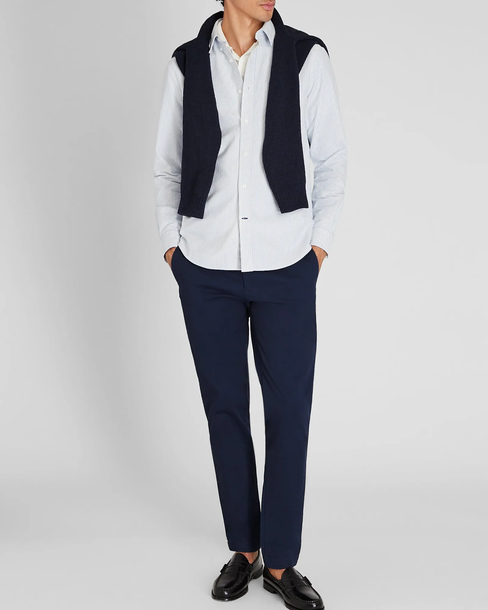 Long-Sleeve Striped Oxford Shirt sold by Club Monaco product image thumbnail 4