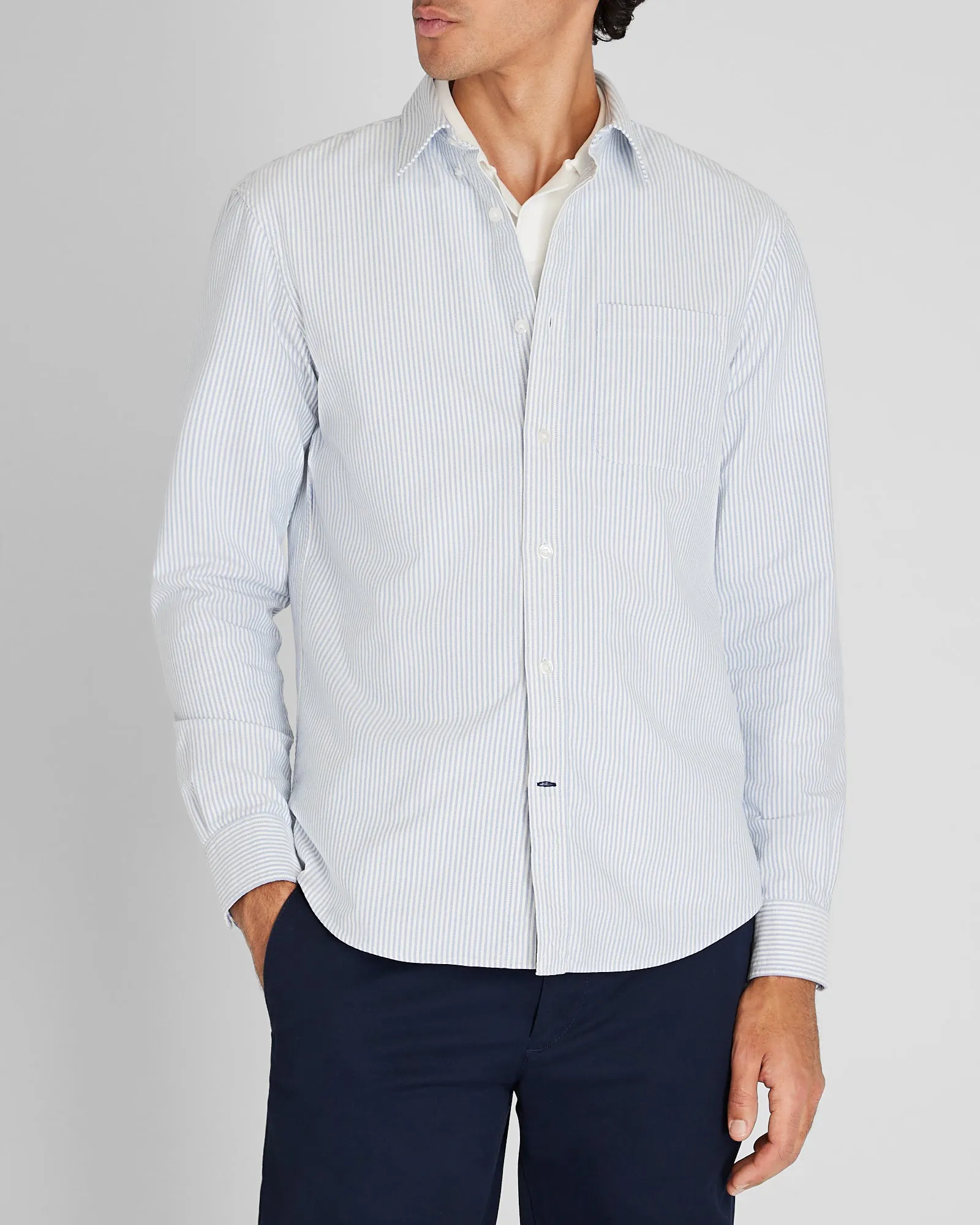 Long-Sleeve Striped Oxford Shirt sold by Club Monaco