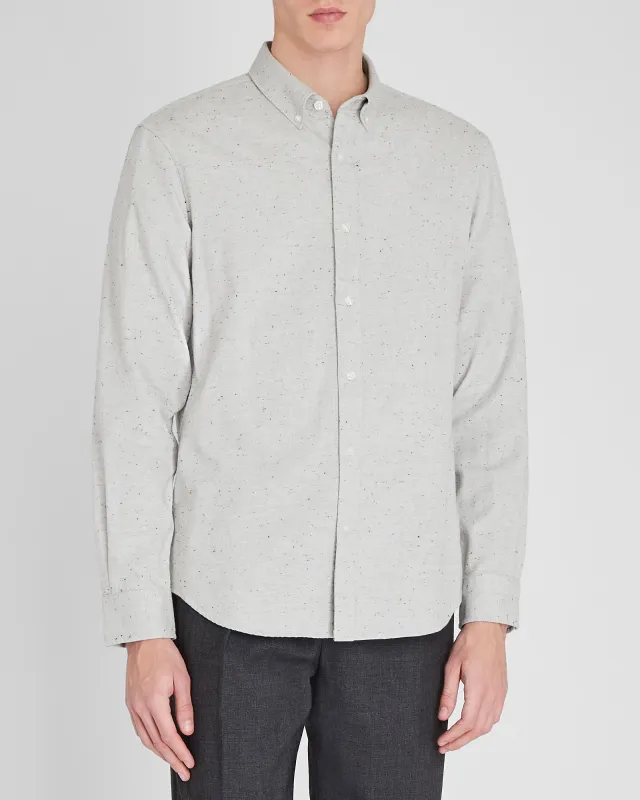 Long-Sleeve Donegal Cotton Blend Shirt sold by Club Monaco