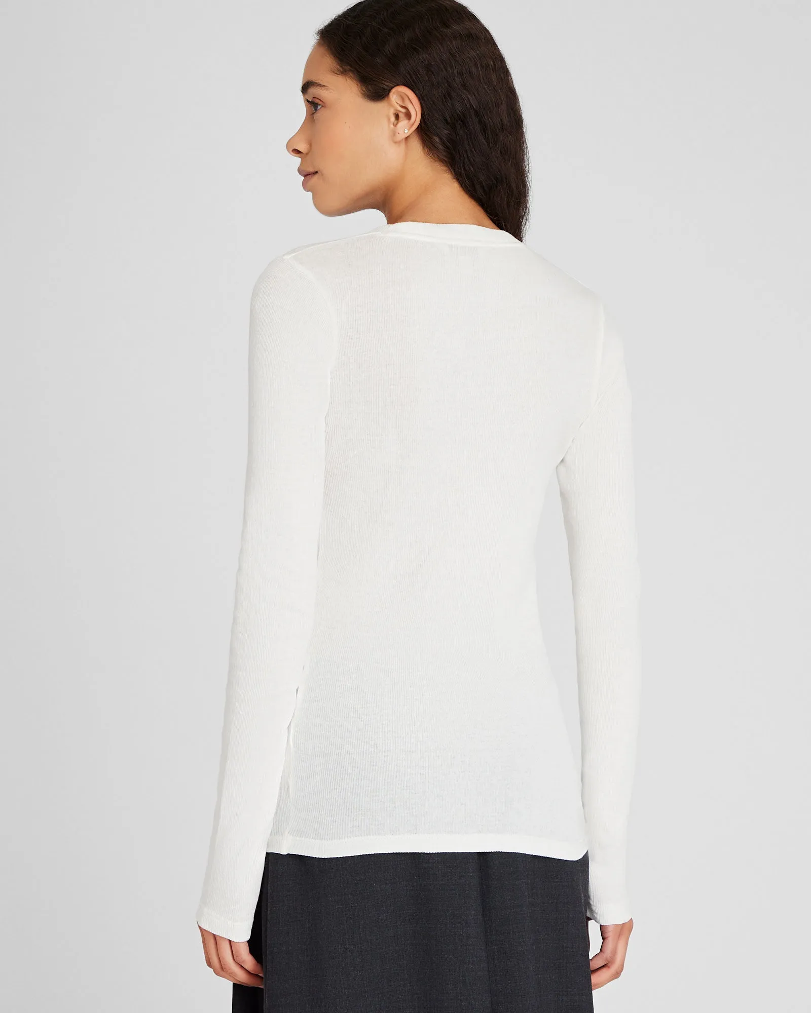 Ribbed Cotton Long-Sleeve Tee sold by Club Monaco product image thumbnail 3