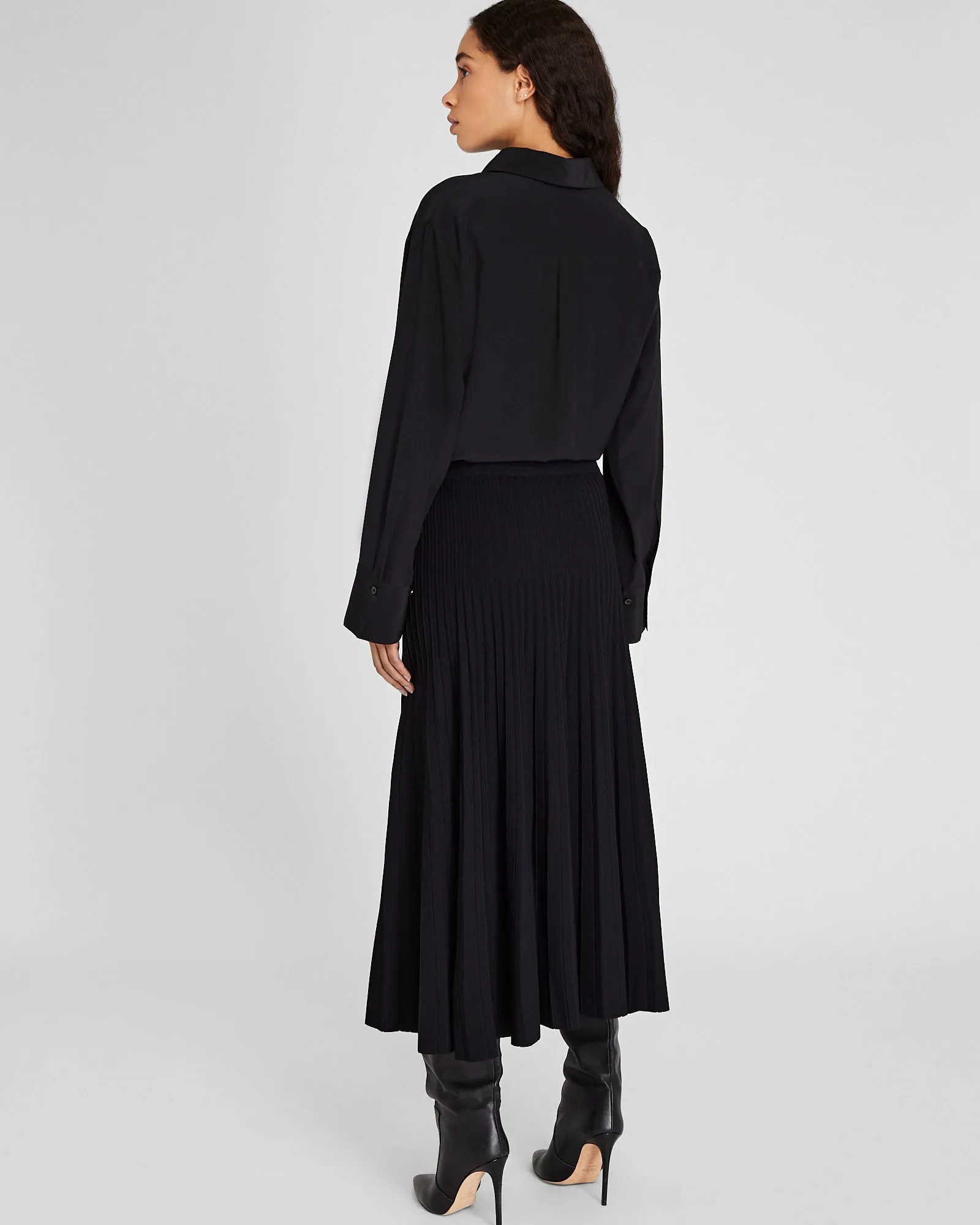 Sunburst Pleat Ribbed Knit Midi Skirt sold by Club Monaco product image thumbnail 3