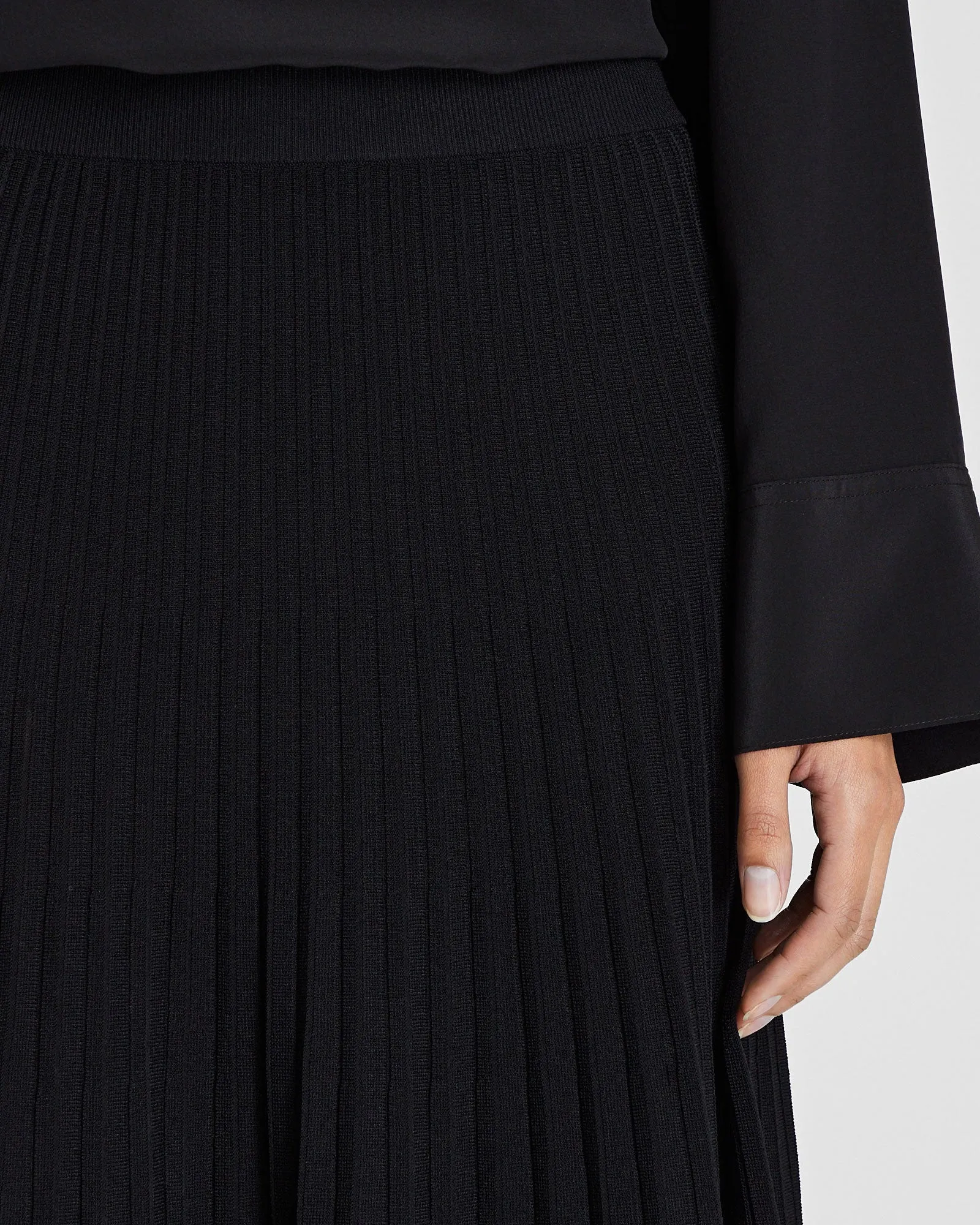 Sunburst Pleat Ribbed Knit Midi Skirt sold by Club Monaco product image thumbnail 4