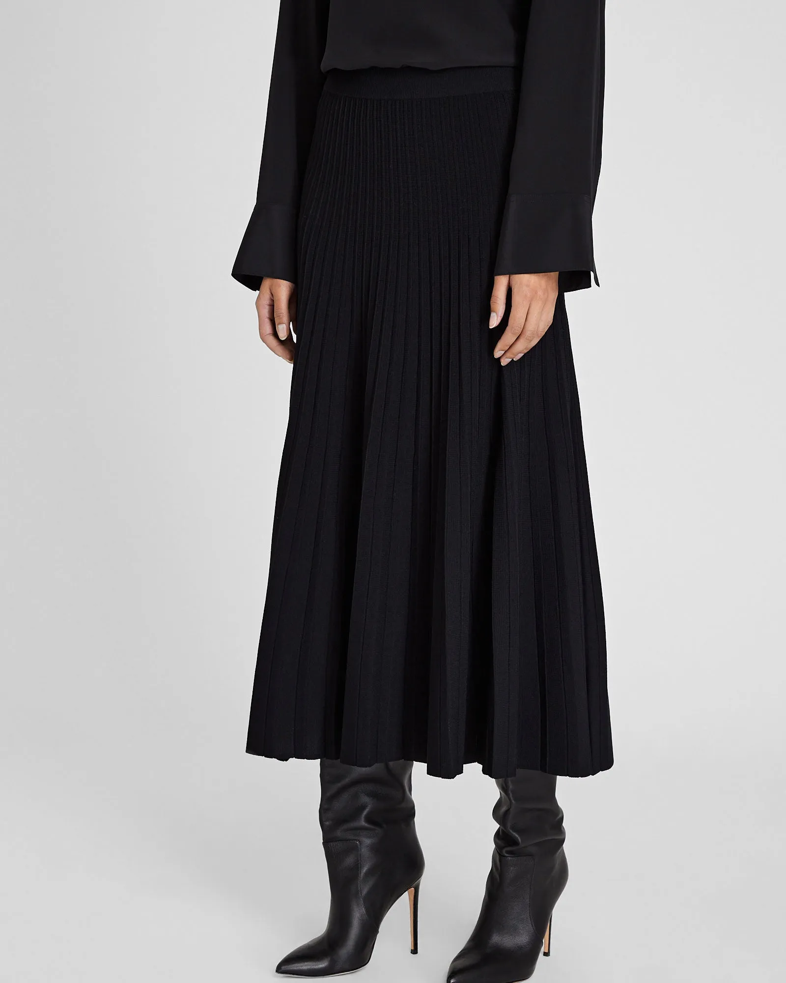 Sunburst Pleat Ribbed Knit Midi Skirt sold by Club Monaco product image thumbnail 2