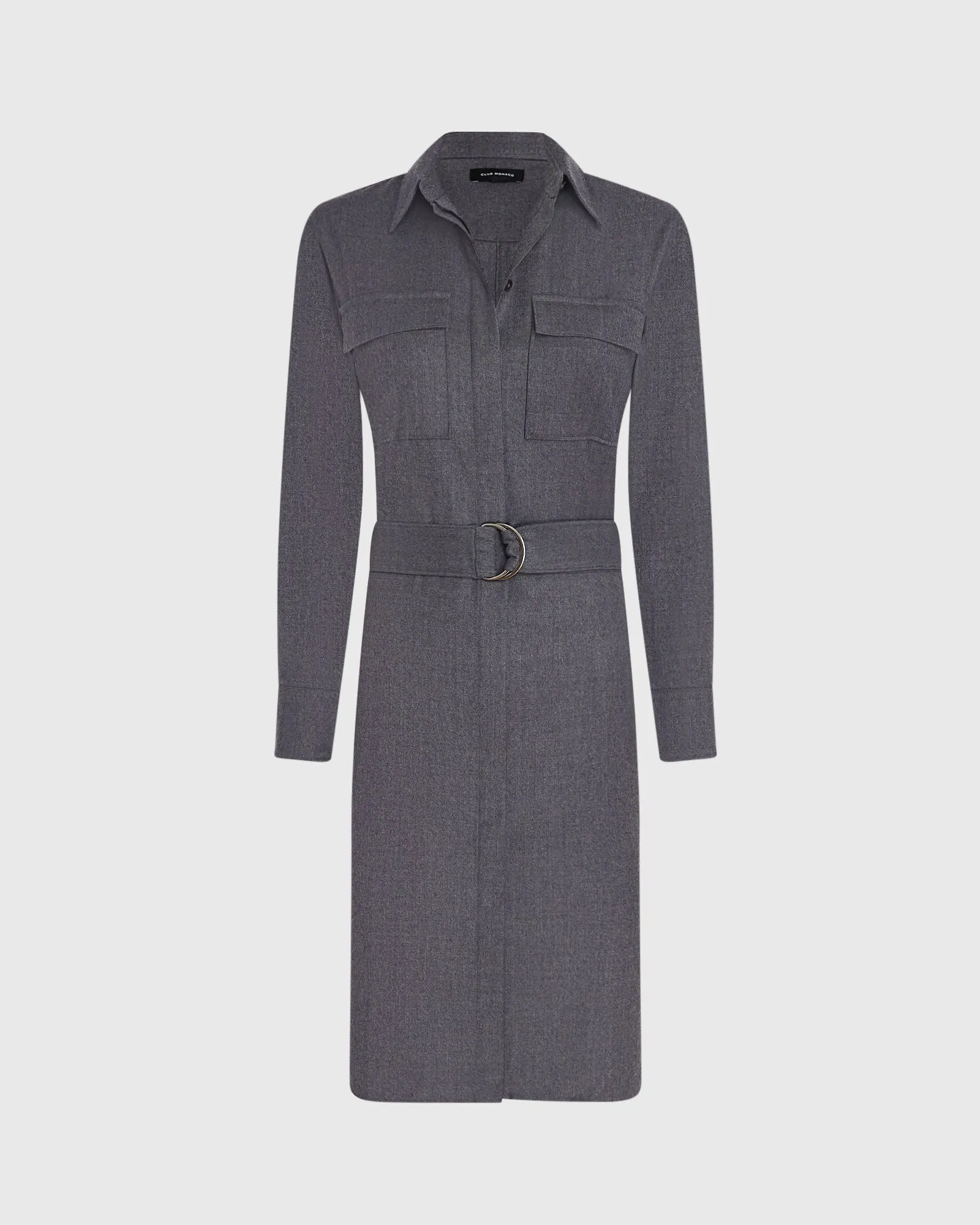 Wool Flannel Midi Shirt Dress sold by Club Monaco product image thumbnail 5