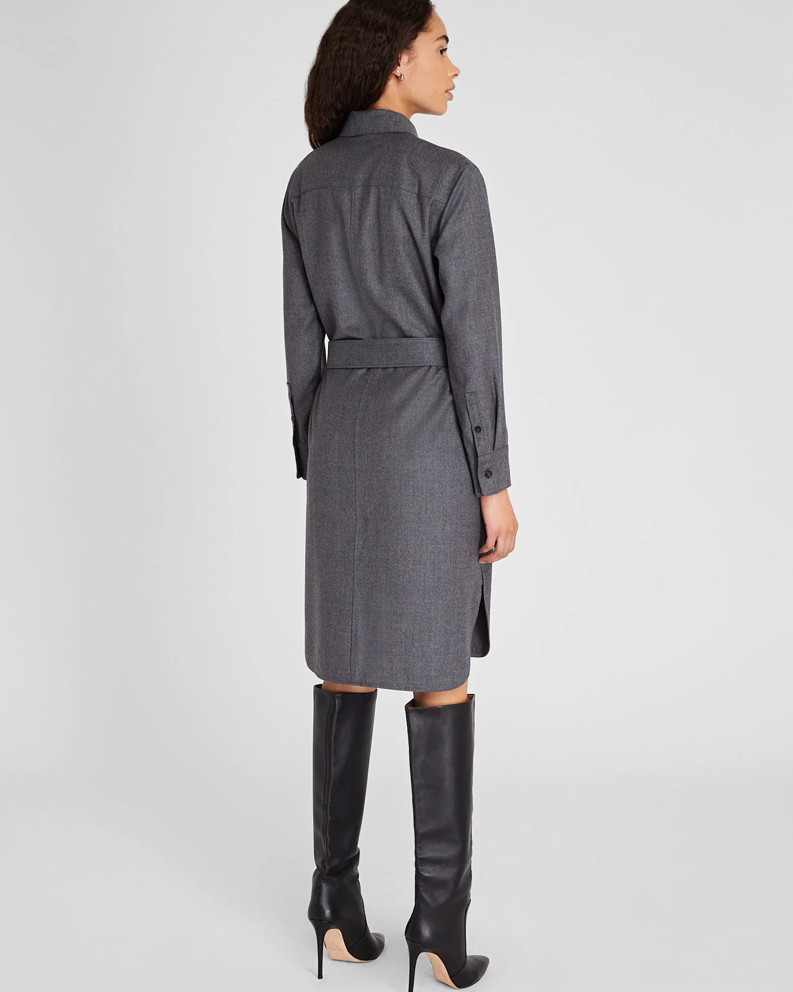 Wool Flannel Midi Shirt Dress sold by Club Monaco product image thumbnail 3