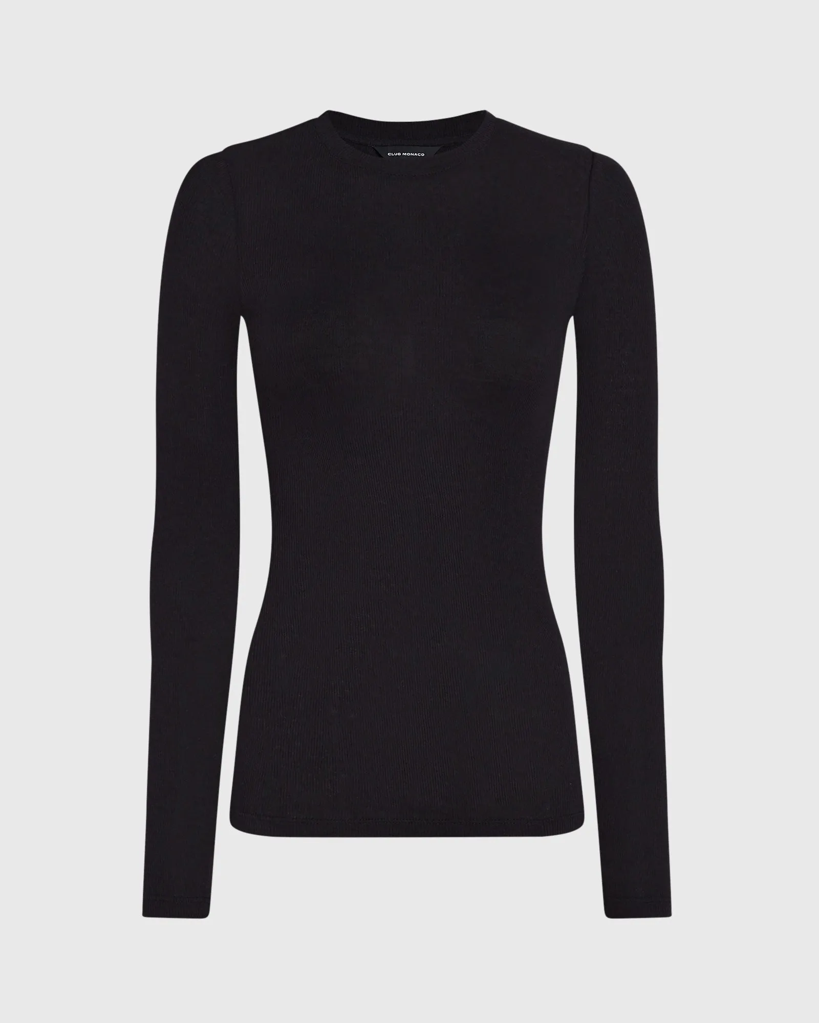 Ribbed Cotton Long-Sleeve Tee sold by Club Monaco product image thumbnail 5