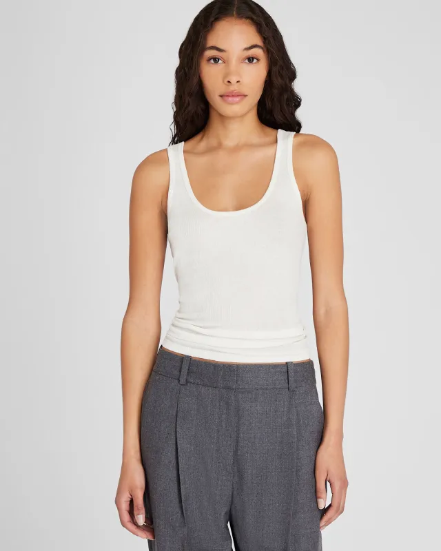 Ribbed Cotton Scoop Tank sold by Club Monaco