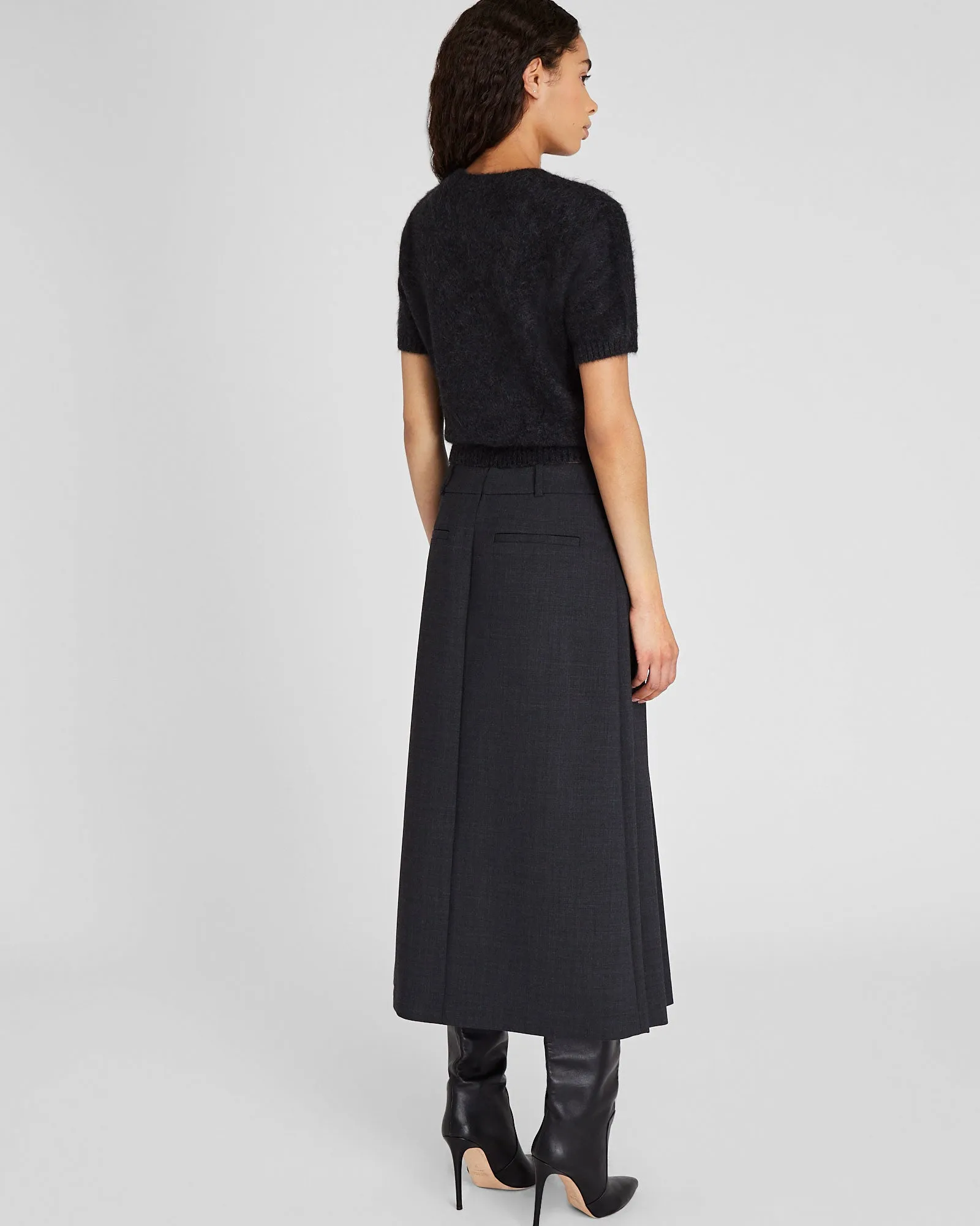 Wool Blend Pleated Midi Skirt sold by Club Monaco product image thumbnail 3