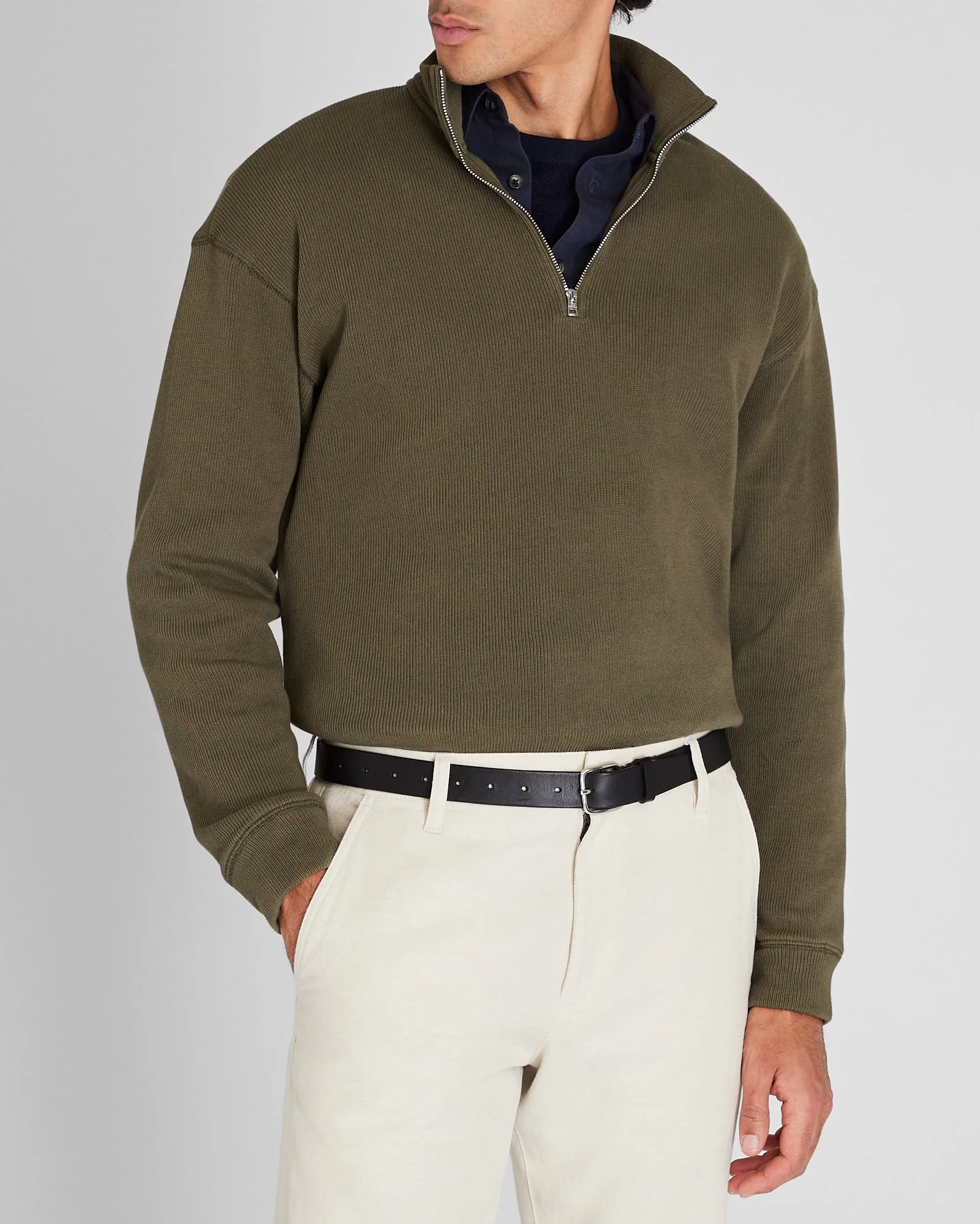 Rib Knit Quarter-Zip sold by Club Monaco