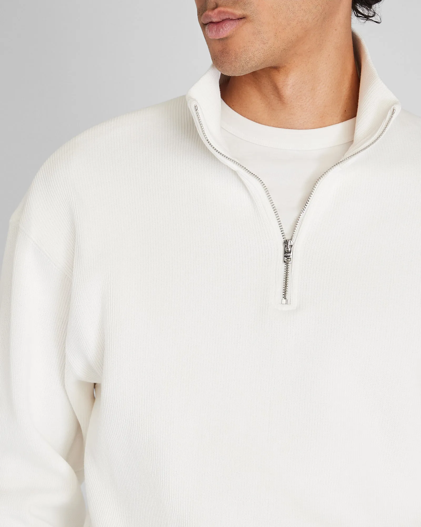 Rib Knit Quarter-Zip sold by Club Monaco product image thumbnail 2