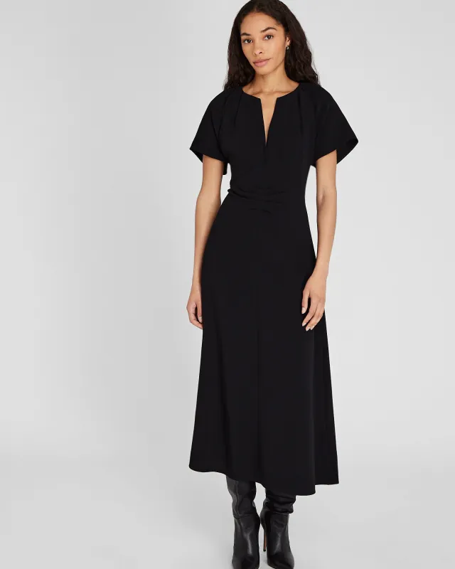 Flutter Sleeve Crepe Midi Dress sold by Club Monaco