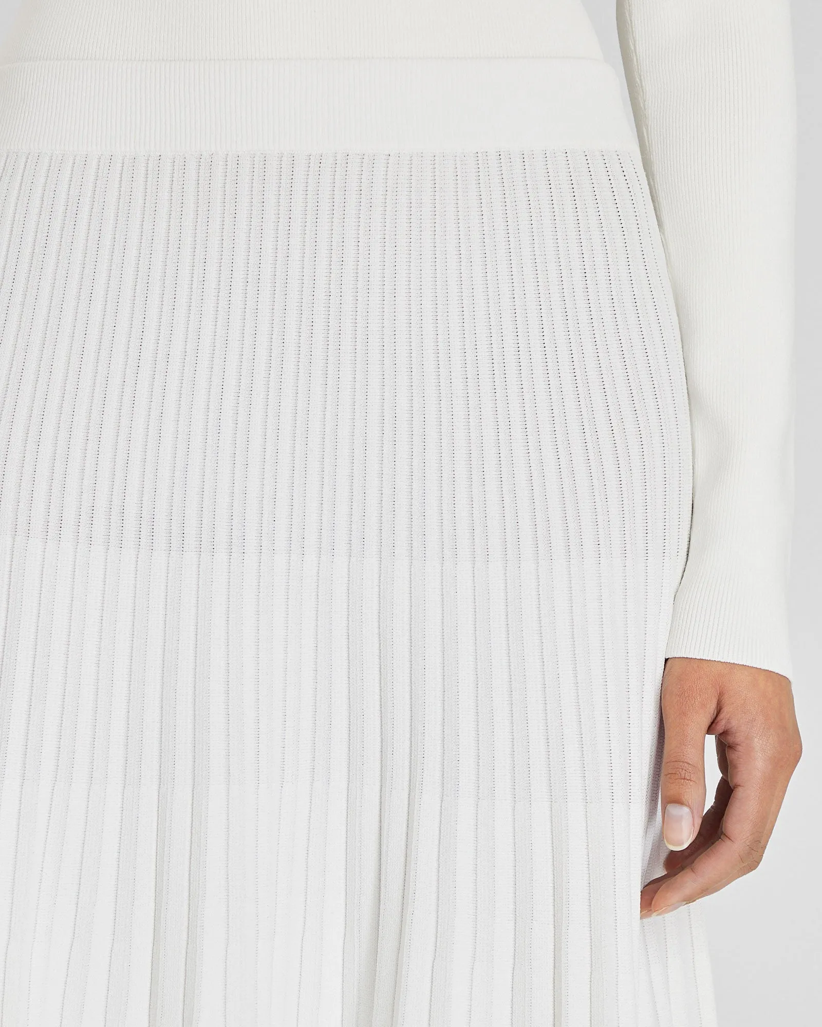 Sunburst Pleat Ribbed Knit Midi Skirt sold by Club Monaco product image thumbnail 3