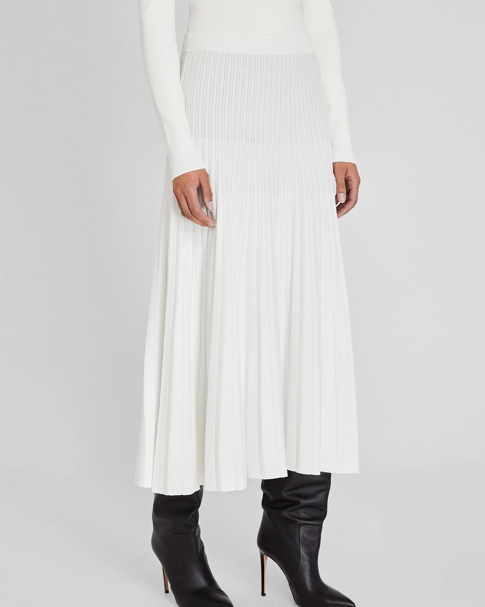 Sunburst Pleat Ribbed Knit Midi Skirt sold by Club Monaco product image thumbnail 2