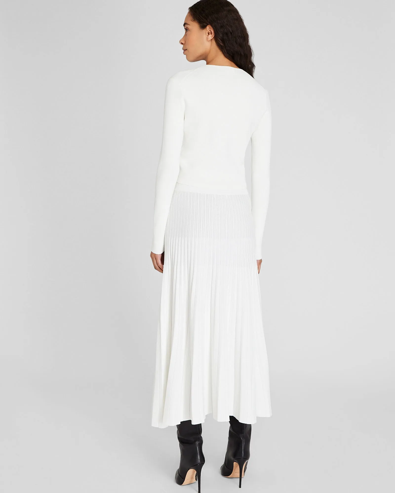 Sunburst Pleat Ribbed Knit Midi Skirt sold by Club Monaco product image thumbnail 4