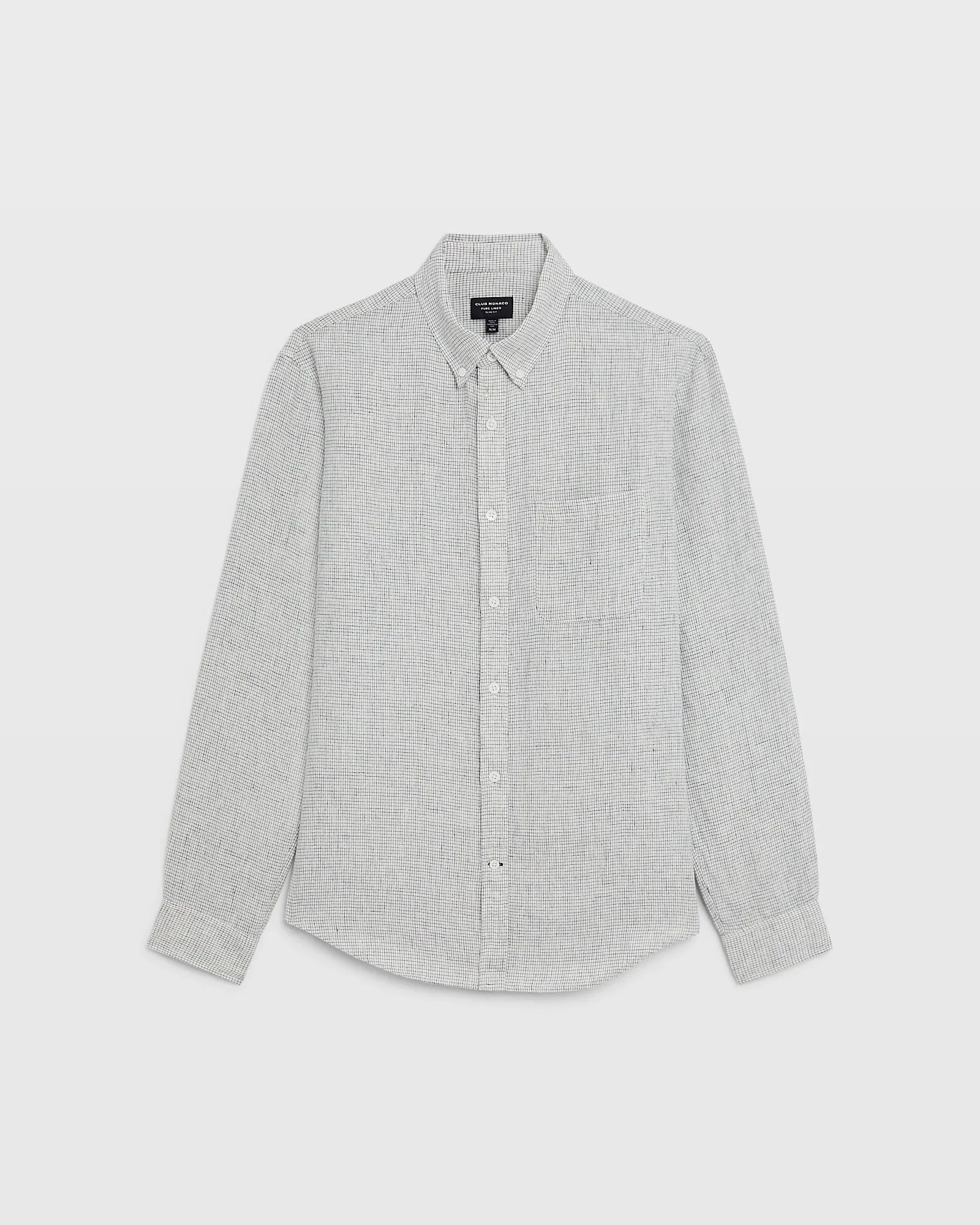 Long-Sleeve Grid Linen Shirt sold by Club Monaco product image thumbnail 5