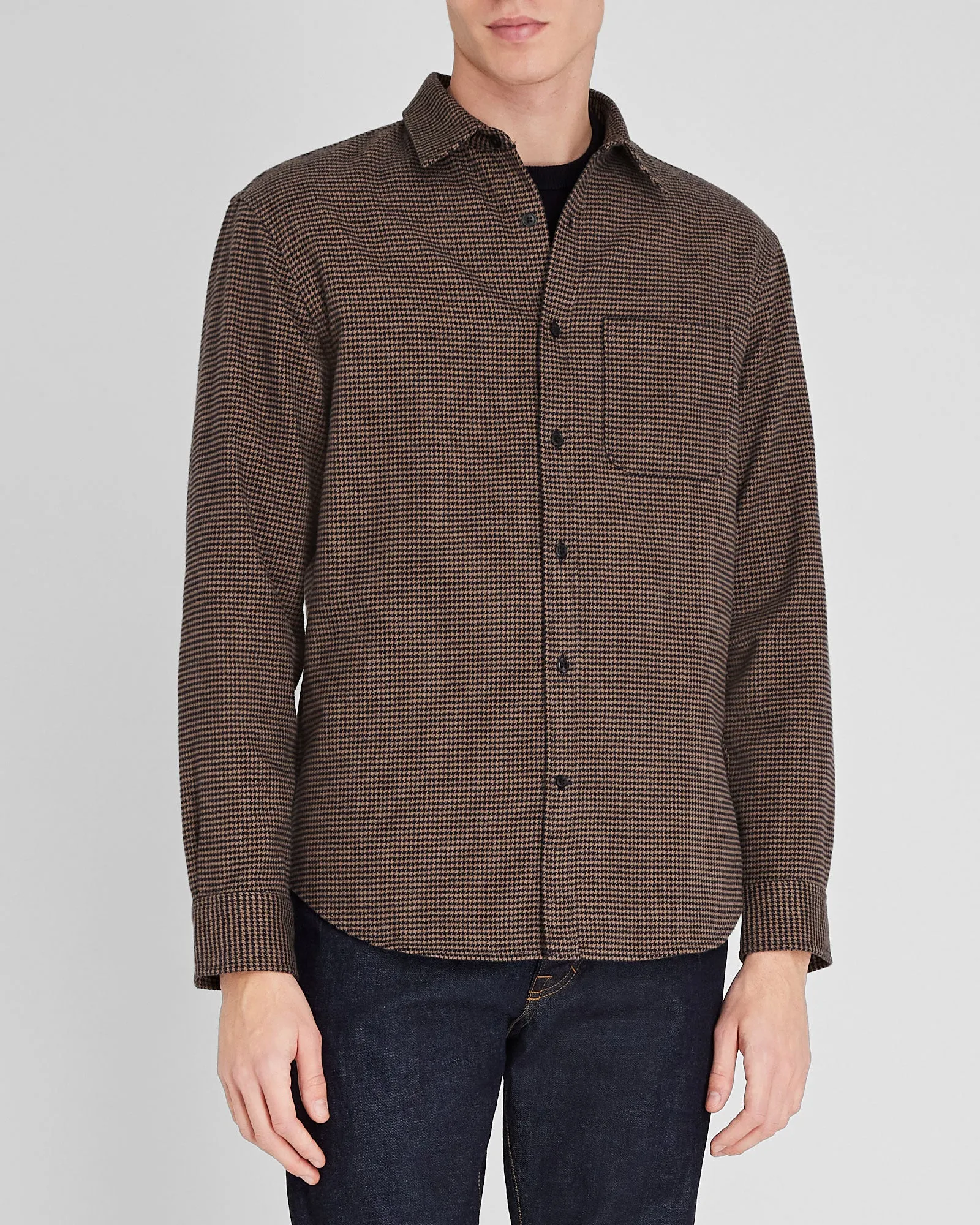 Houndstooth Heavyweight Flannel Shirt sold by Club Monaco