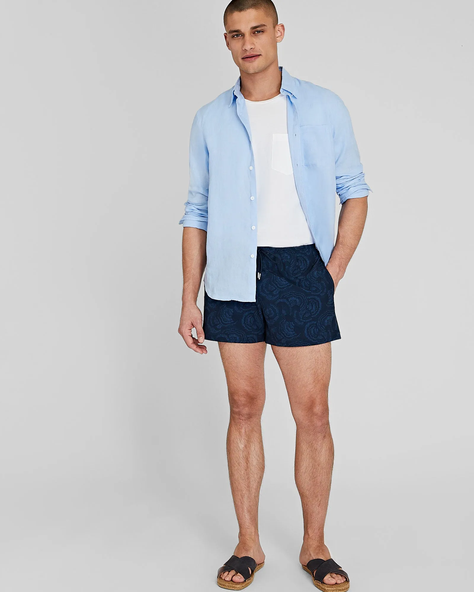 Arlen Portobello Print 4" Swim Trunk sold by Club Monaco