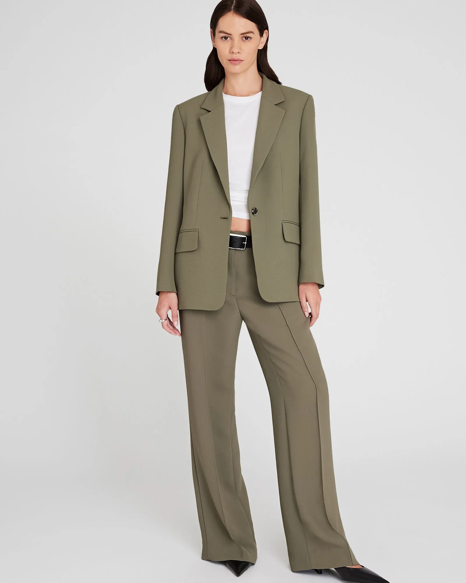 Relaxed Single-Breasted Crepe Blazer sold by Club Monaco product image thumbnail 2