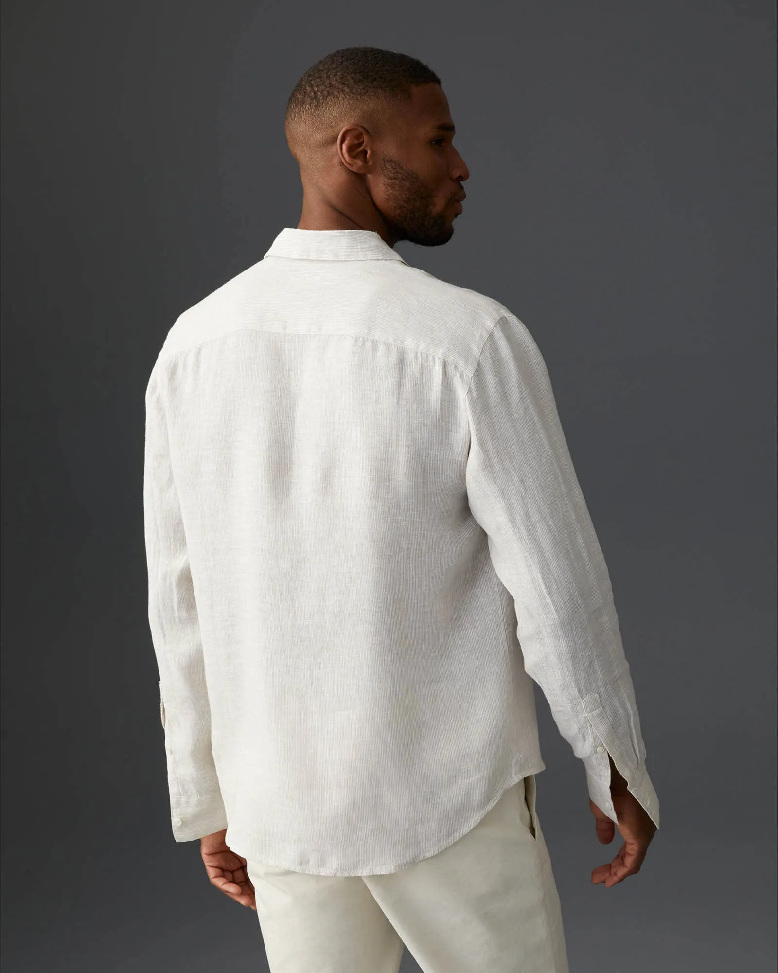 Carlo Bassetti Italian Linen Stripe Shirt sold by Club Monaco product image thumbnail 2