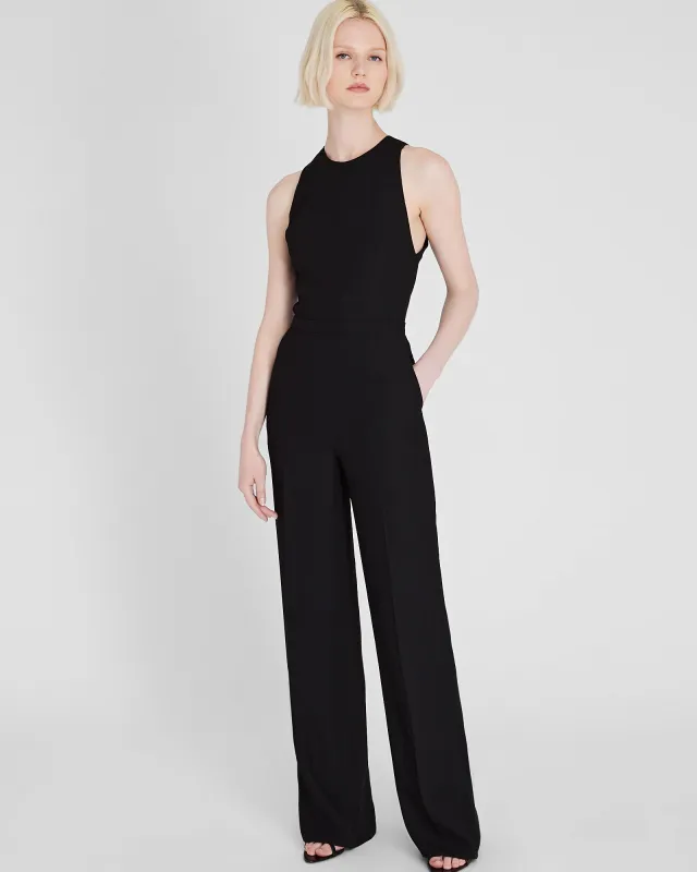 Crepe Open-Back Jumpsuit made by Club Monaco