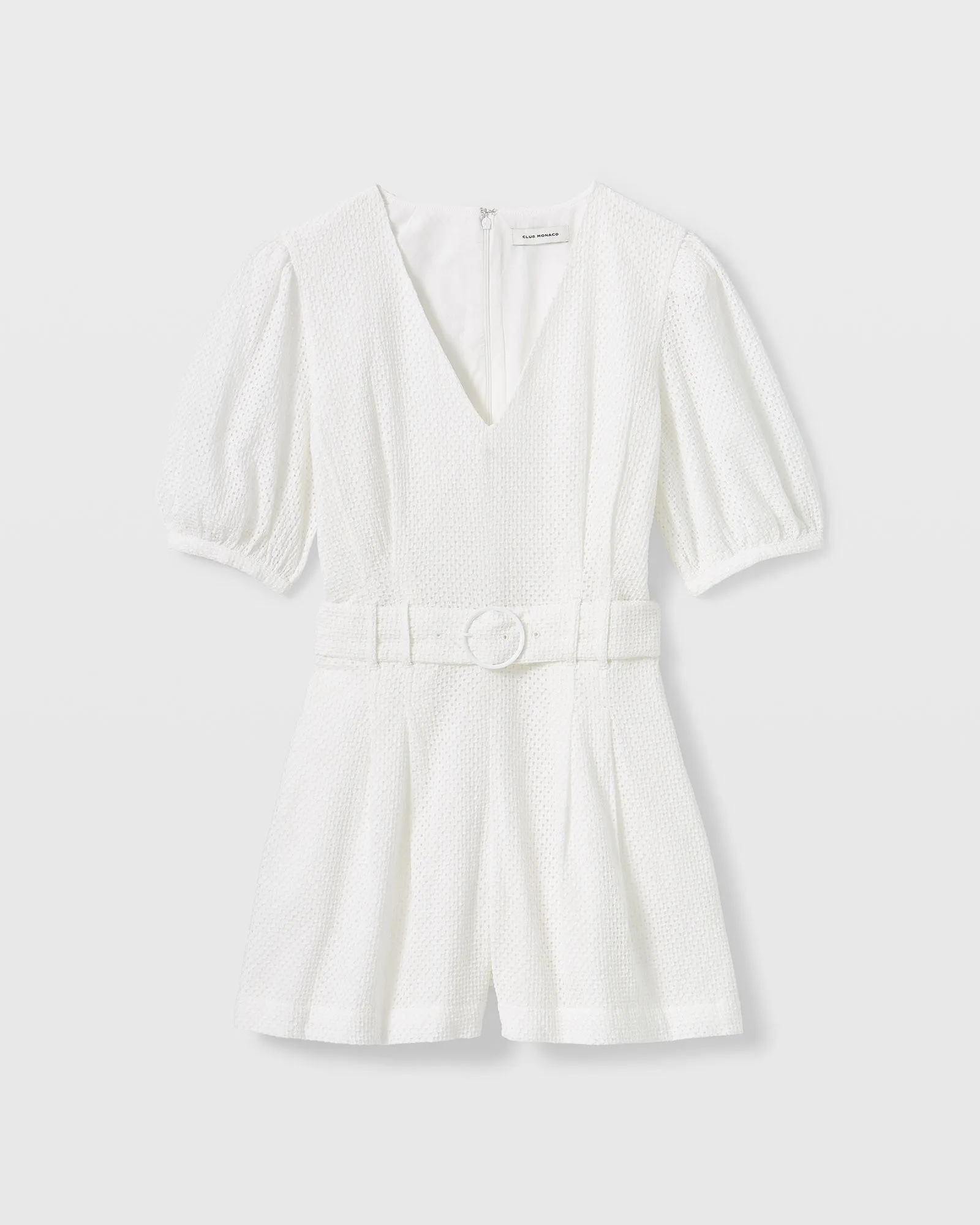 Belted Puff Sleeve Eyelet Romper sold by Club Monaco product image thumbnail 5
