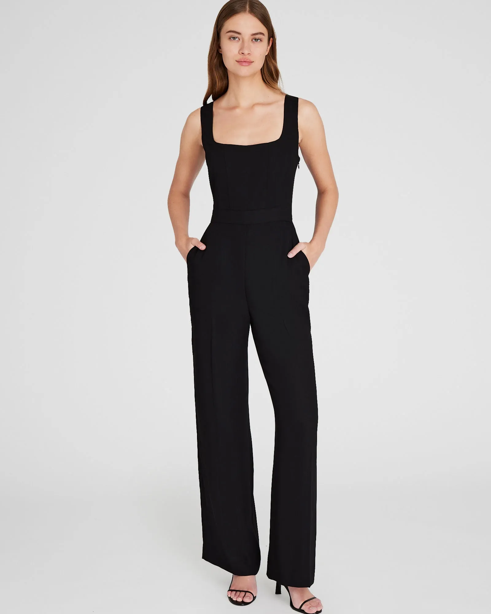 Crepe Square-Neck Jumpsuit sold by Club Monaco