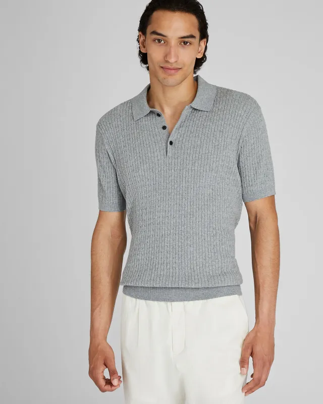 Short-Sleeve Cable Polo sold by Club Monaco