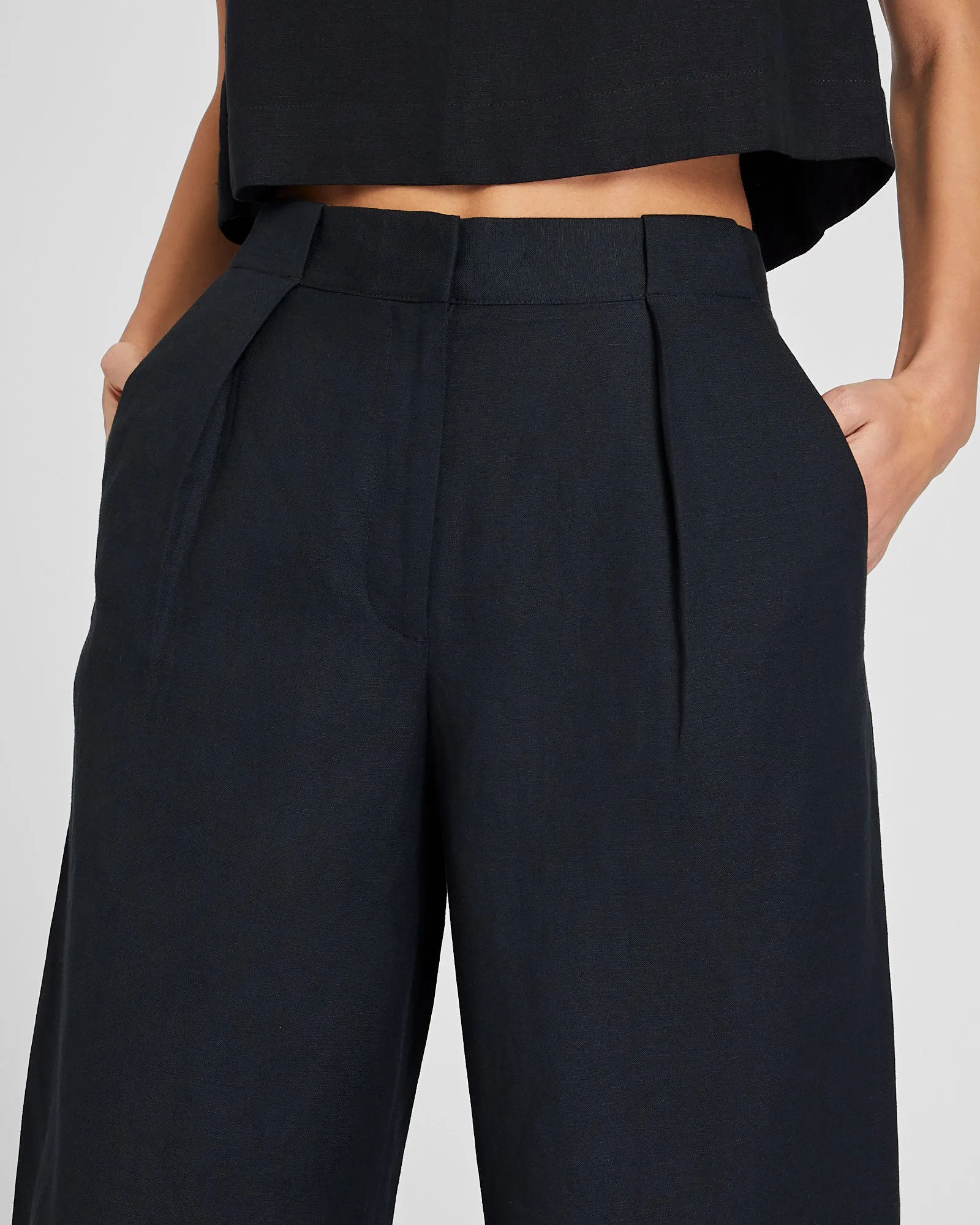 Wide Leg Linen Blend Trouser sold by Club Monaco product image thumbnail 4