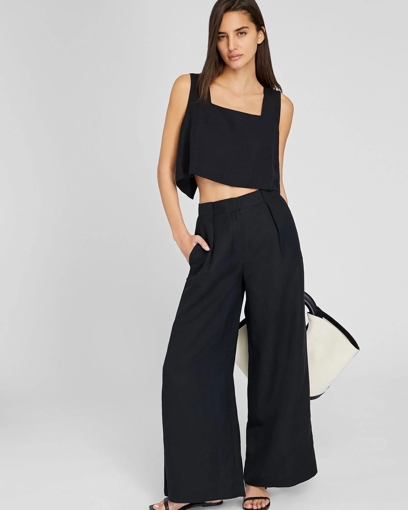 Wide Leg Linen Blend Trouser sold by Club Monaco product image thumbnail 5