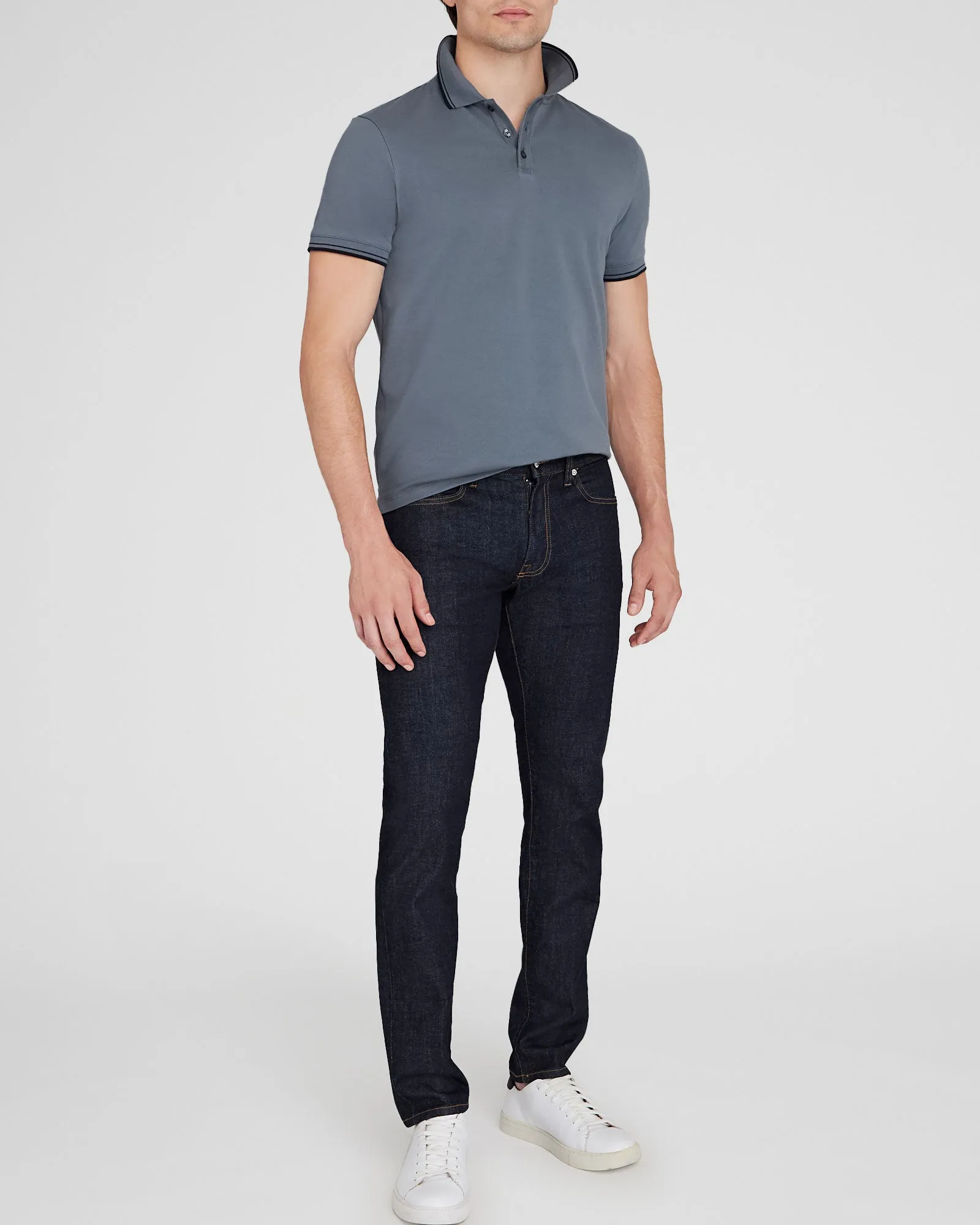 Tipped Collar Cotton Polo sold by Club Monaco product image thumbnail 3