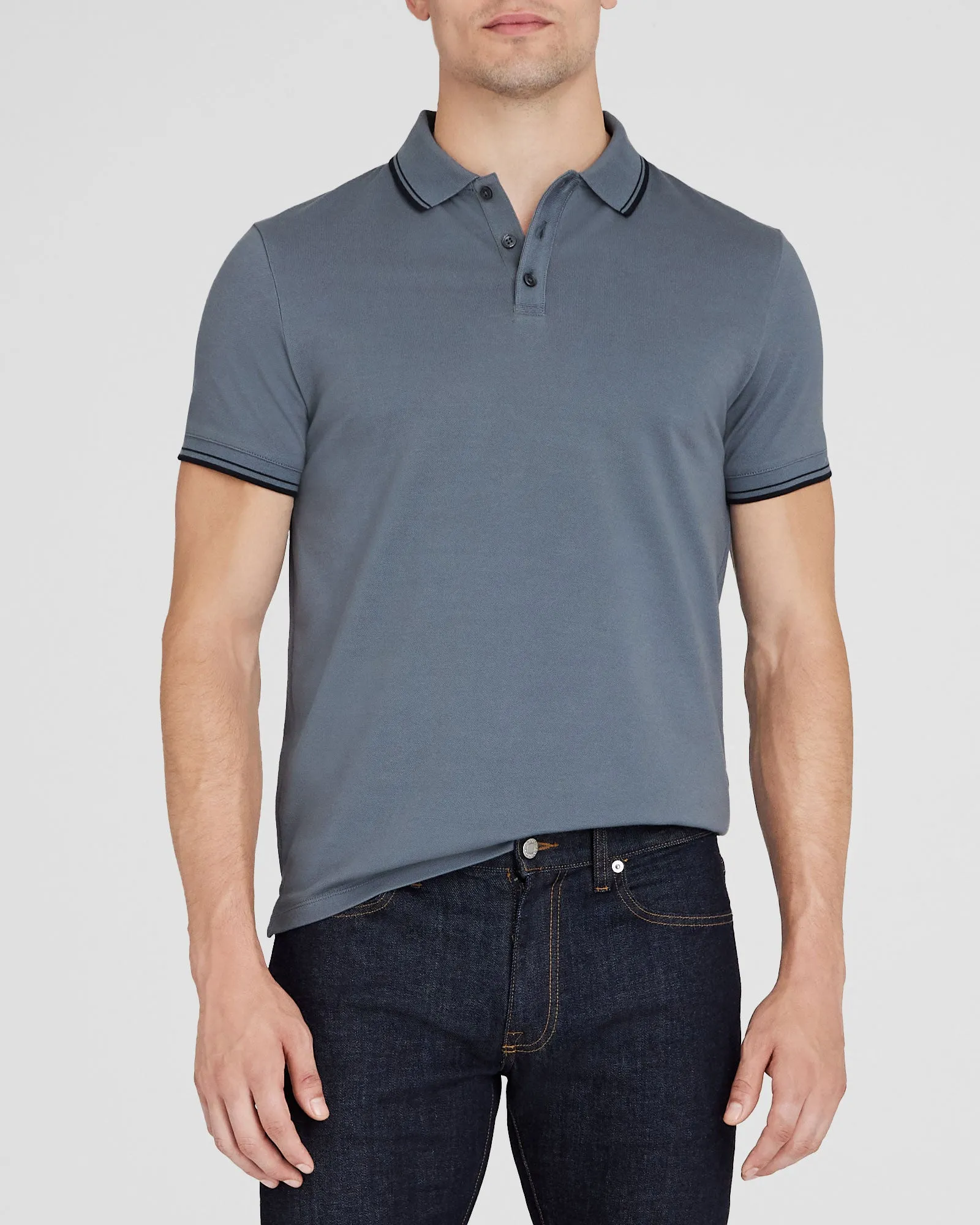Tipped Collar Cotton Polo sold by Club Monaco product image thumbnail 2