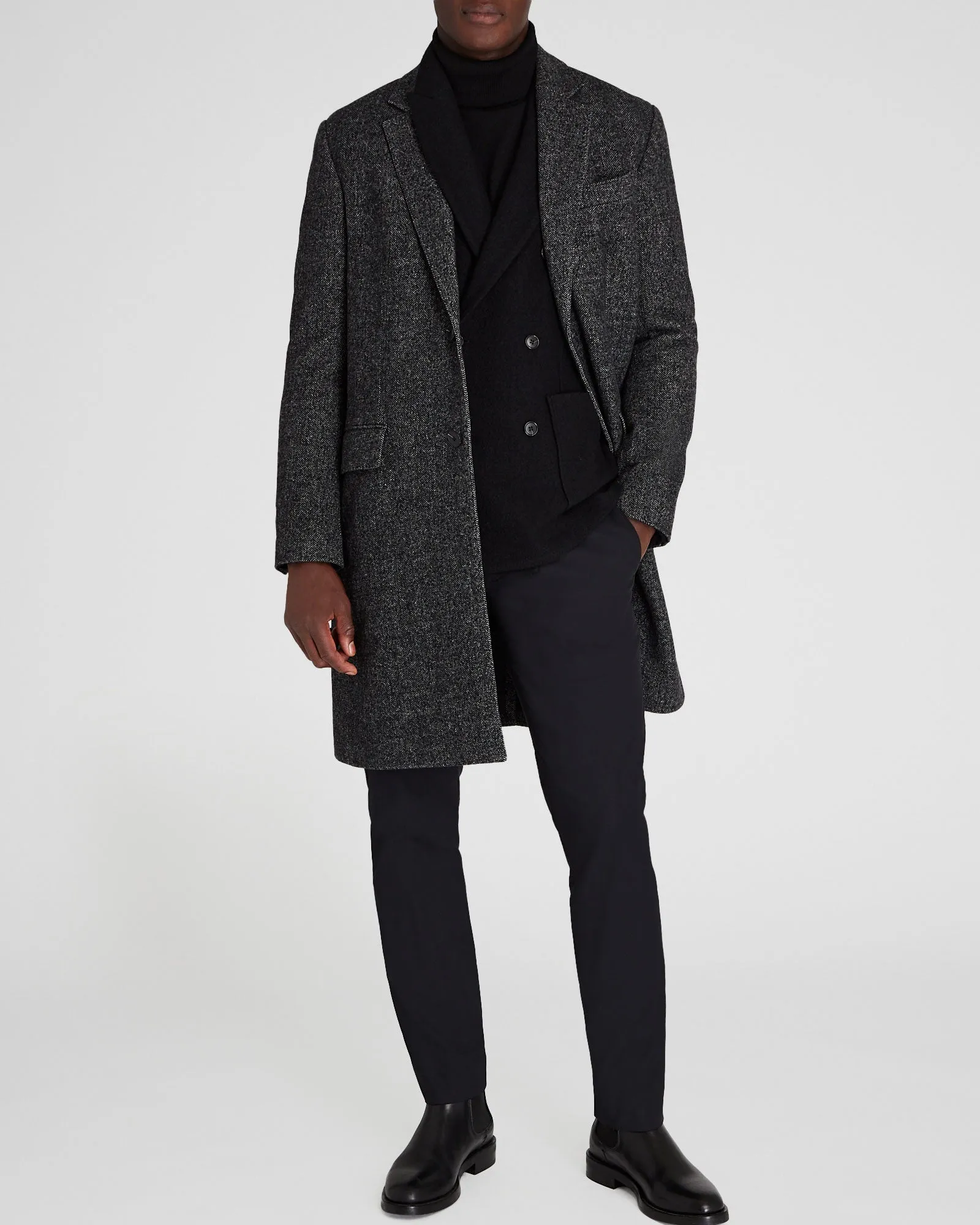 Textured Wool Blend Herringbone Coat sold by Club Monaco