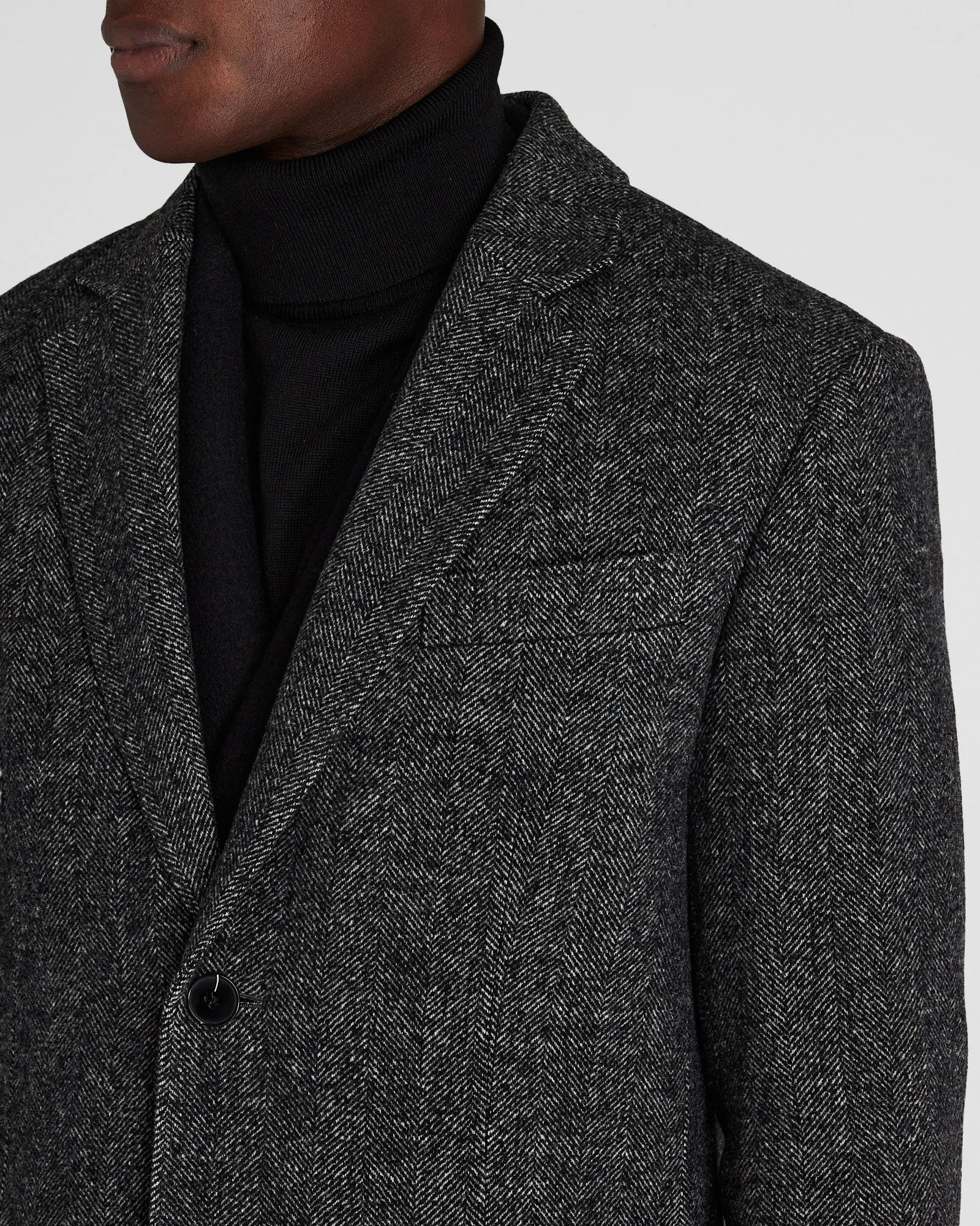 Textured Wool Blend Herringbone Coat sold by Club Monaco product image thumbnail 2